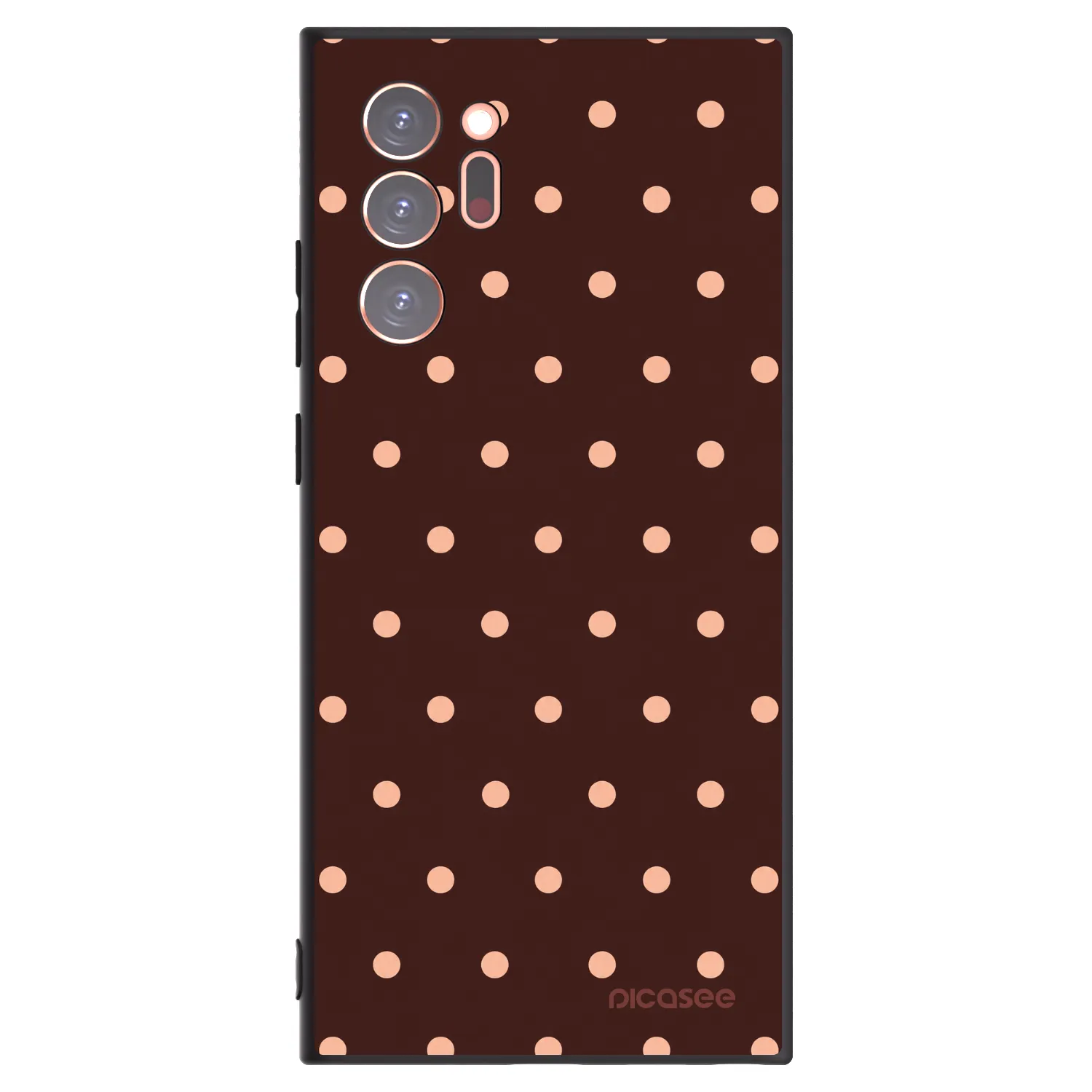 Picasee silikonski črni ovitek za Samsung Galaxy Note 20 Ultra - Peach Dots & Chocolate