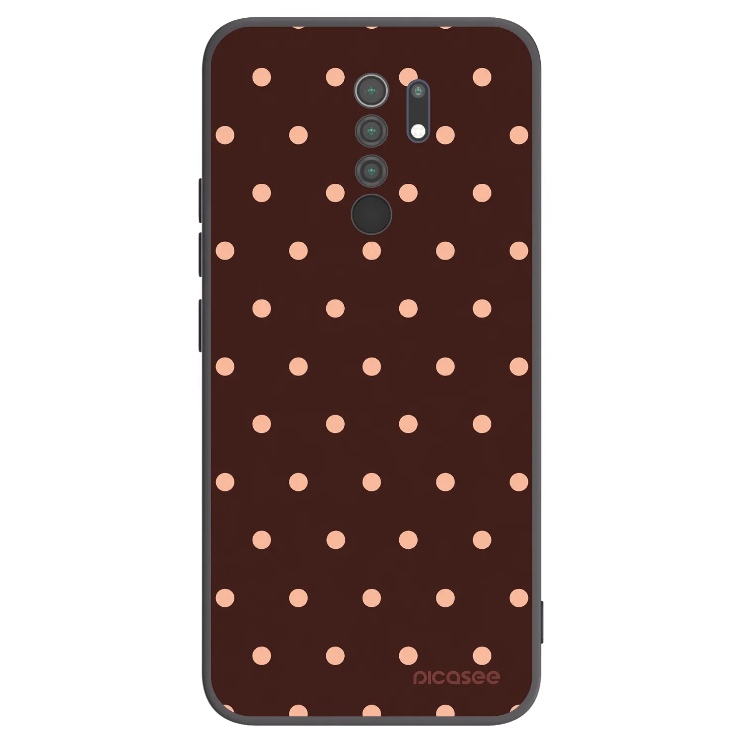 Picasee silikonski črni ovitek za Xiaomi Redmi 9 - Peach Dots & Chocolate