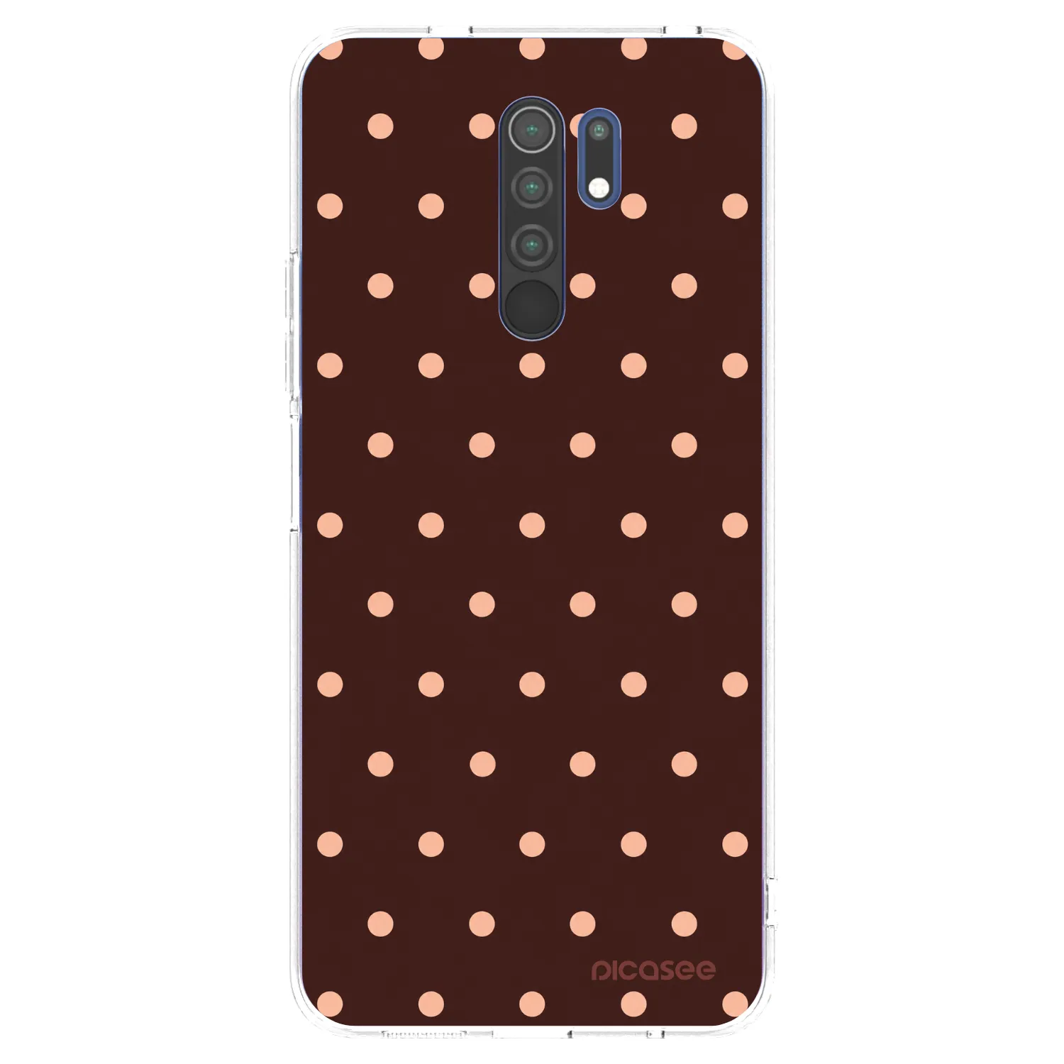 Picasee silikonski prozorni ovitek za Xiaomi Redmi 9 - Peach Dots & Chocolate