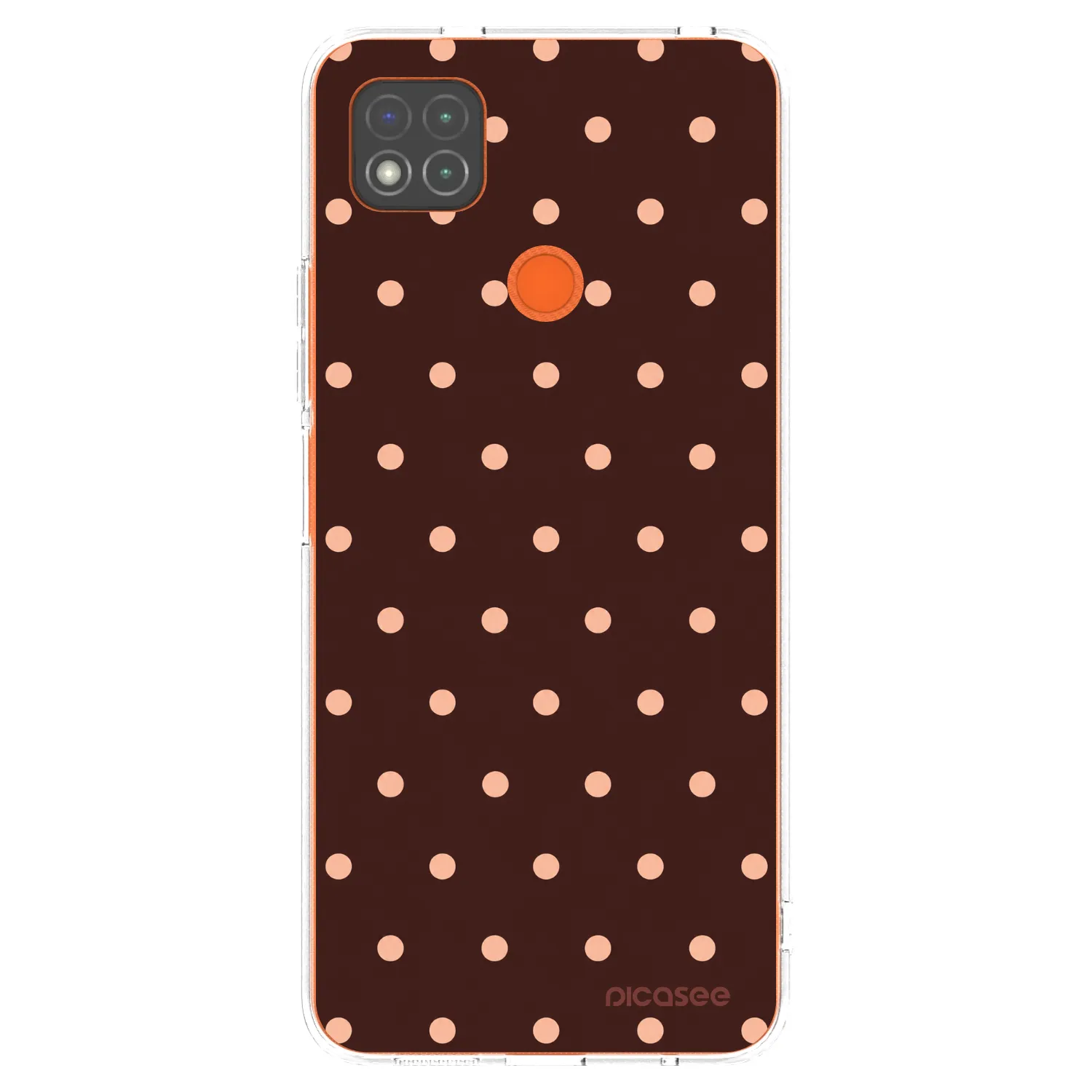 Picasee silikonski prozorni ovitek za Xiaomi Redmi 9C - Peach Dots & Chocolate