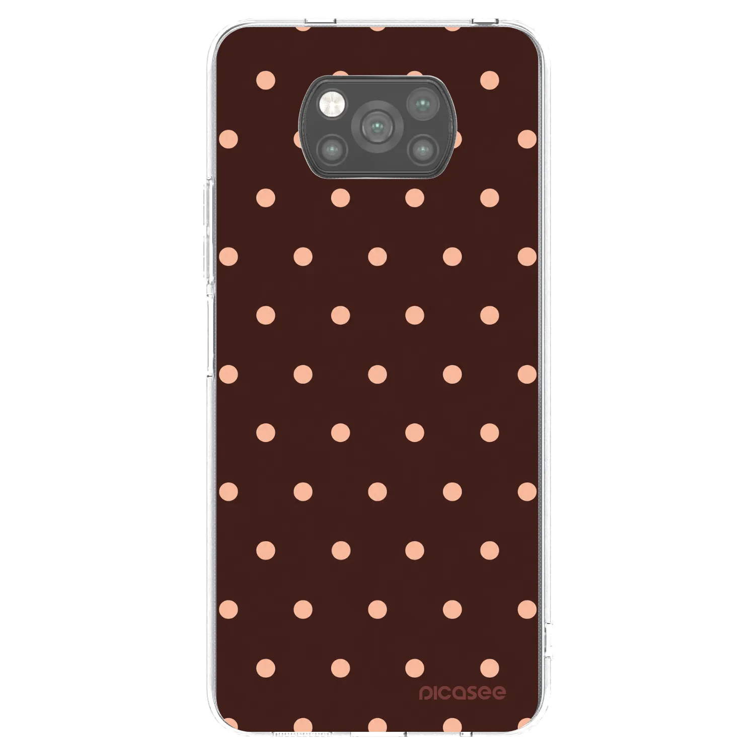 Picasee silikonski črni ovitek za Xiaomi Poco X3 - Peach Dots & Chocolate