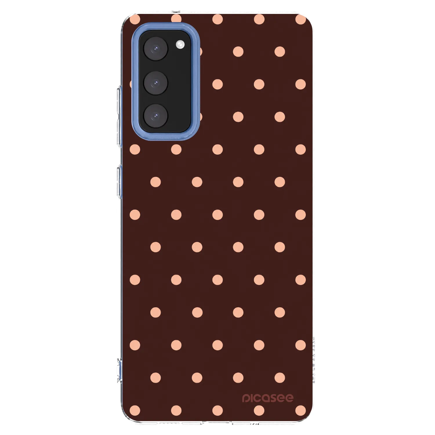 Picasee silikonski prozorni ovitek za Samsung Galaxy S20 FE - Peach Dots & Chocolate