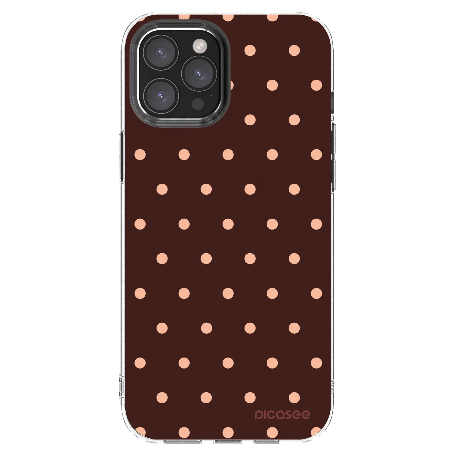 Picasee silikonski prozorni ovitek za Apple iPhone 12 Pro Max - Peach Dots & Chocolate