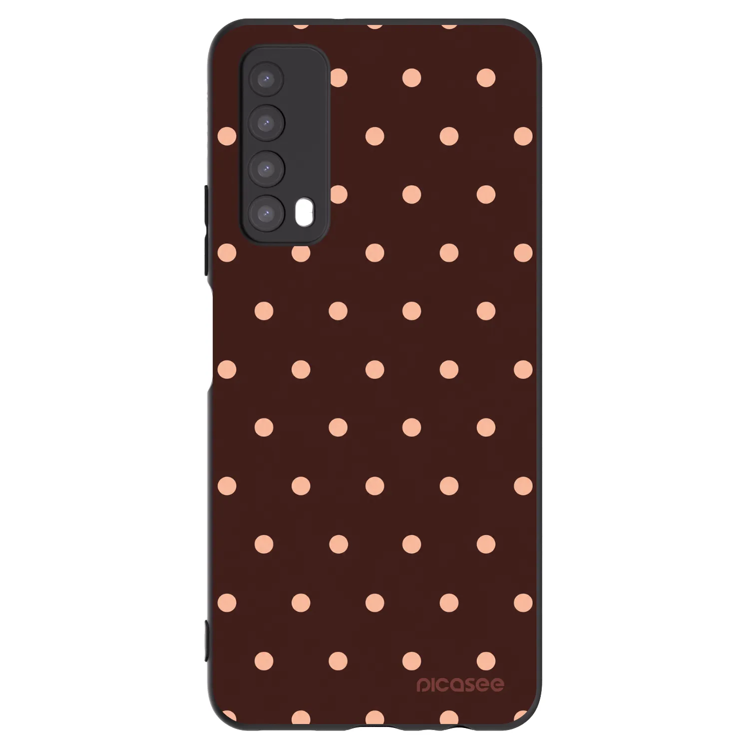 Picasee silikonski črni ovitek za Huawei P Smart 2021 - Peach Dots & Chocolate