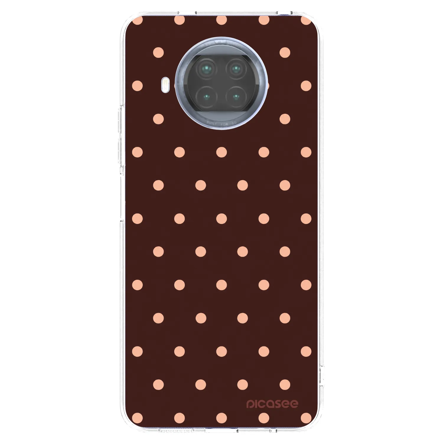 Picasee silikonski prozorni ovitek za Xiaomi Mi 10T Lite - Peach Dots & Chocolate