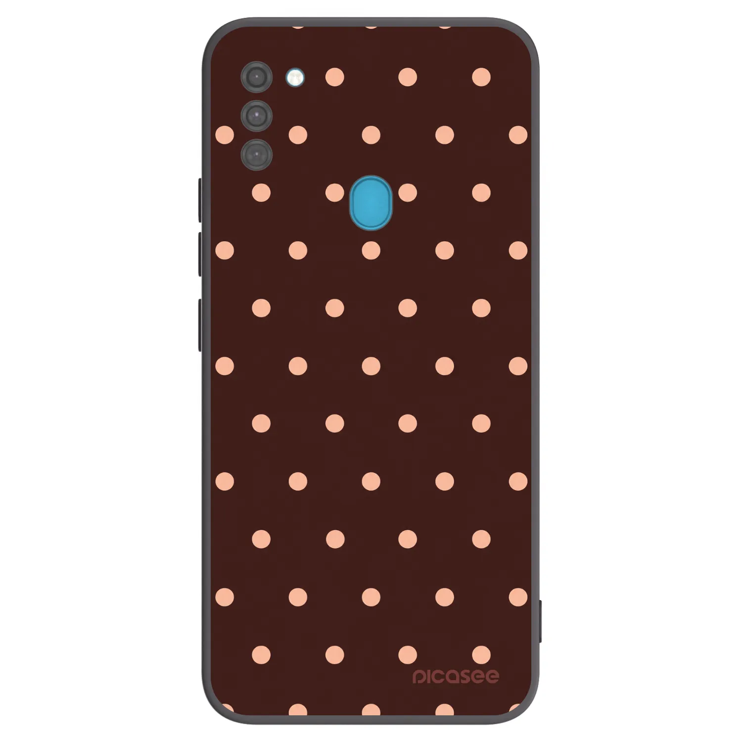 Picasee silikonski črni ovitek za Samsung Galaxy M11 - Peach Dots & Chocolate