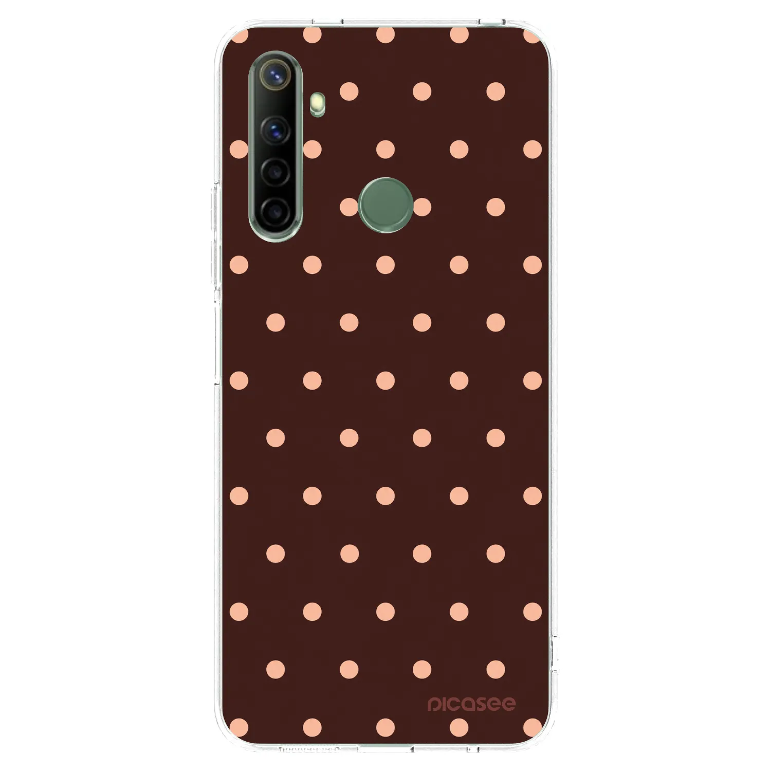 Picasee silikonski prozorni ovitek za Realme 6i - Peach Dots & Chocolate