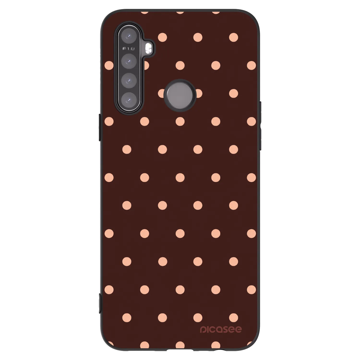 Picasee silikonski črni ovitek za Realme 6i - Peach Dots & Chocolate