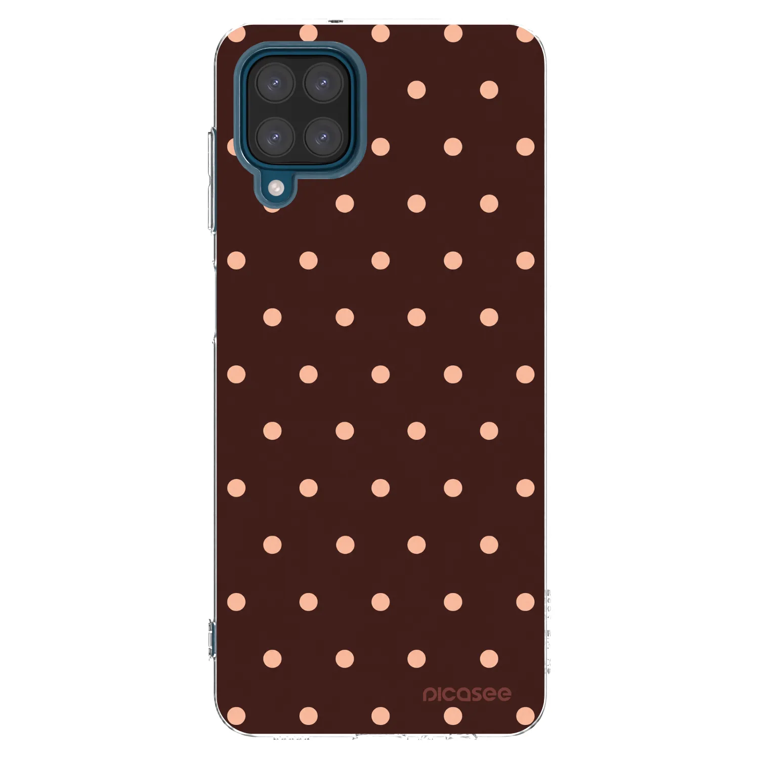 Picasee silikonski prozorni ovitek za Samsung Galaxy A12 A125F - Peach Dots & Chocolate