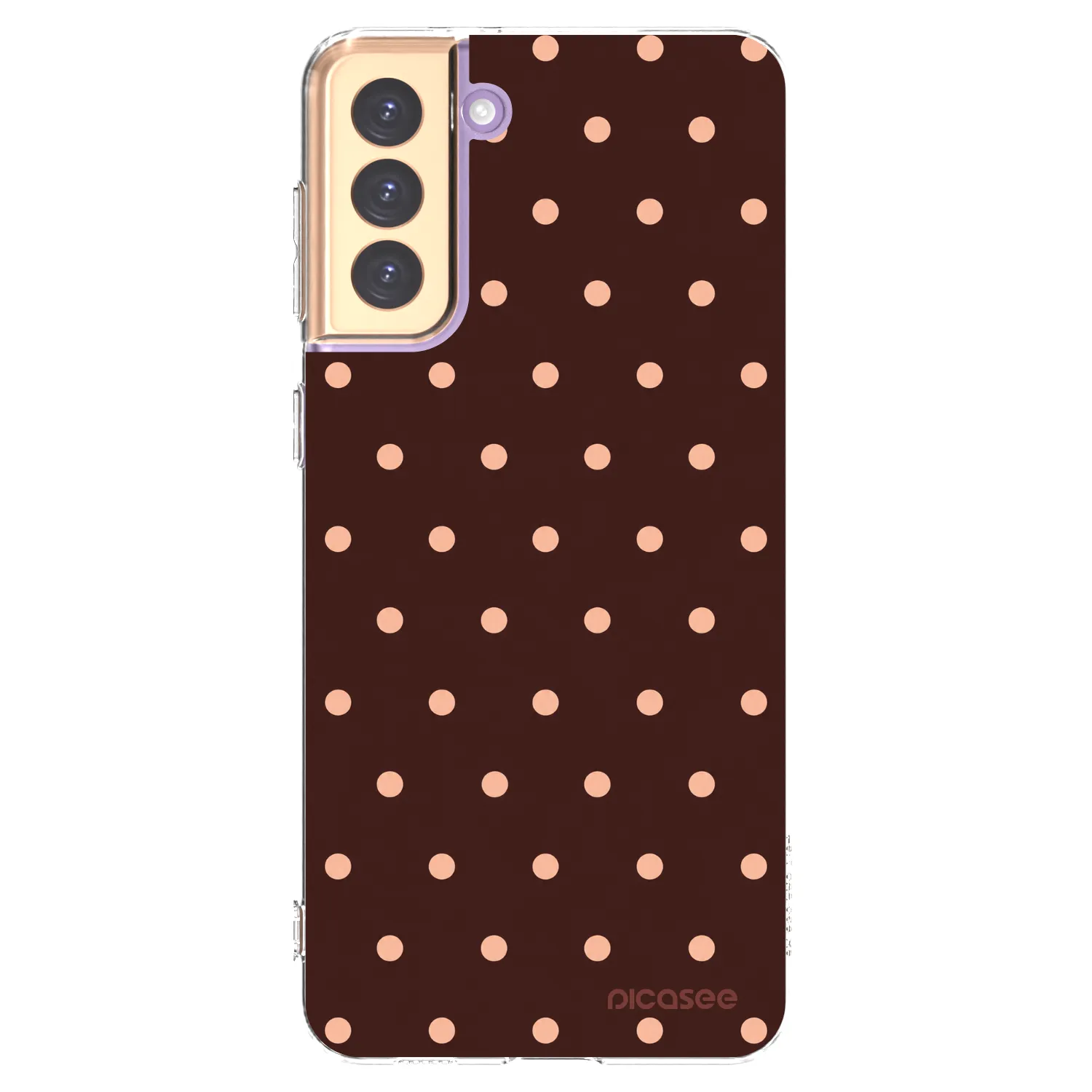 Picasee silikonski prozorni ovitek za Samsung Galaxy S21+ 5G G996F - Peach Dots & Chocolate