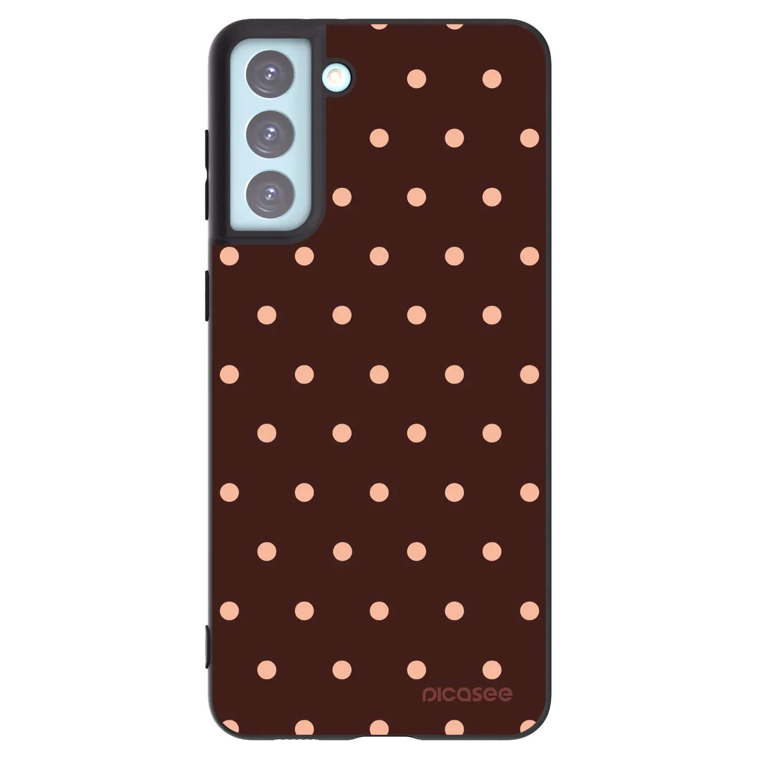 Picasee silikonski črni ovitek za Samsung Galaxy S21+ 5G G996F - Peach Dots & Chocolate