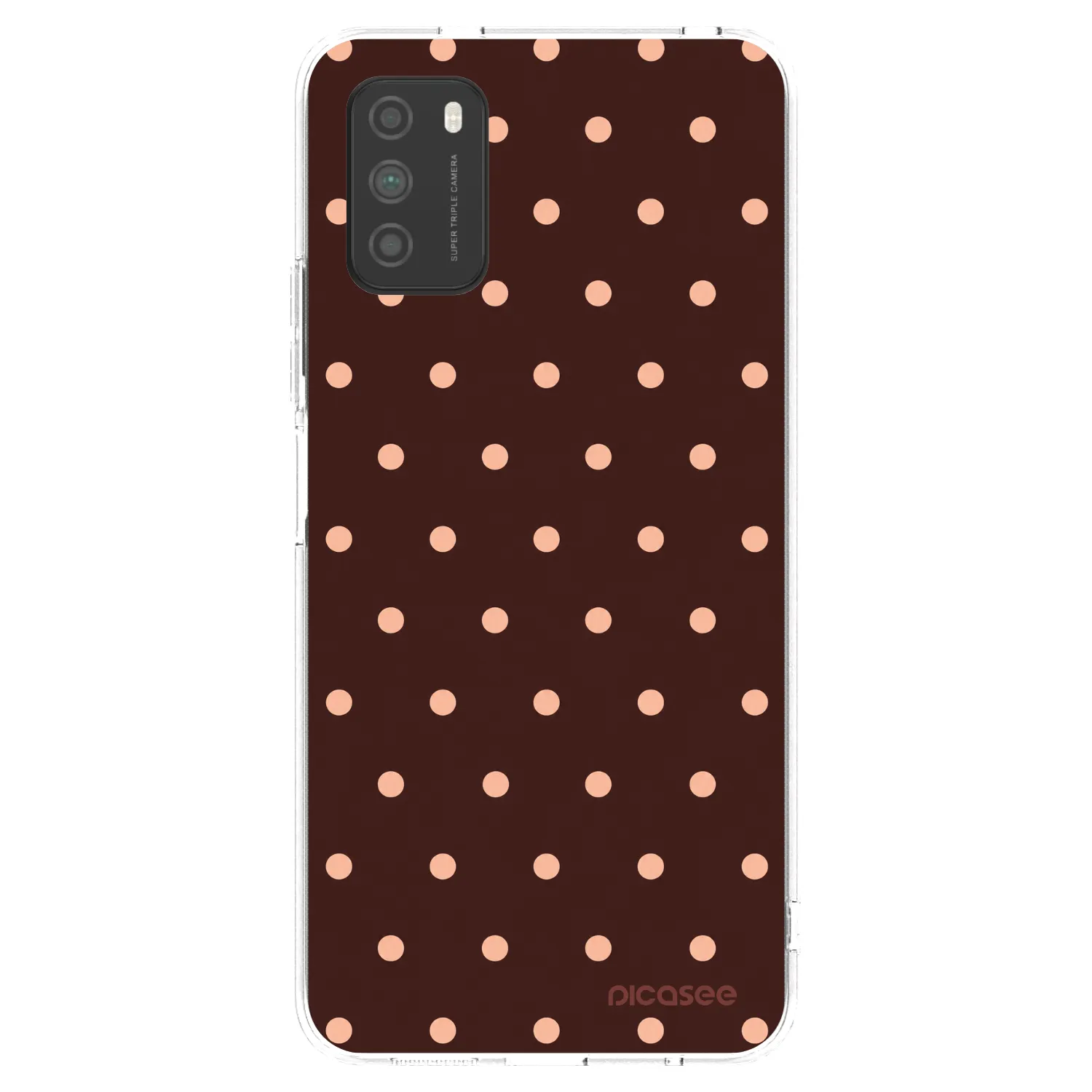 Picasee silikonski prozorni ovitek za Xiaomi Poco M3 - Peach Dots & Chocolate