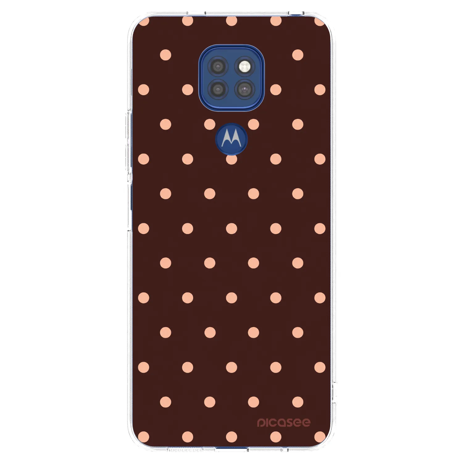 Picasee silikonski prozorni ovitek za Motorola Moto G9 Play - Peach Dots & Chocolate