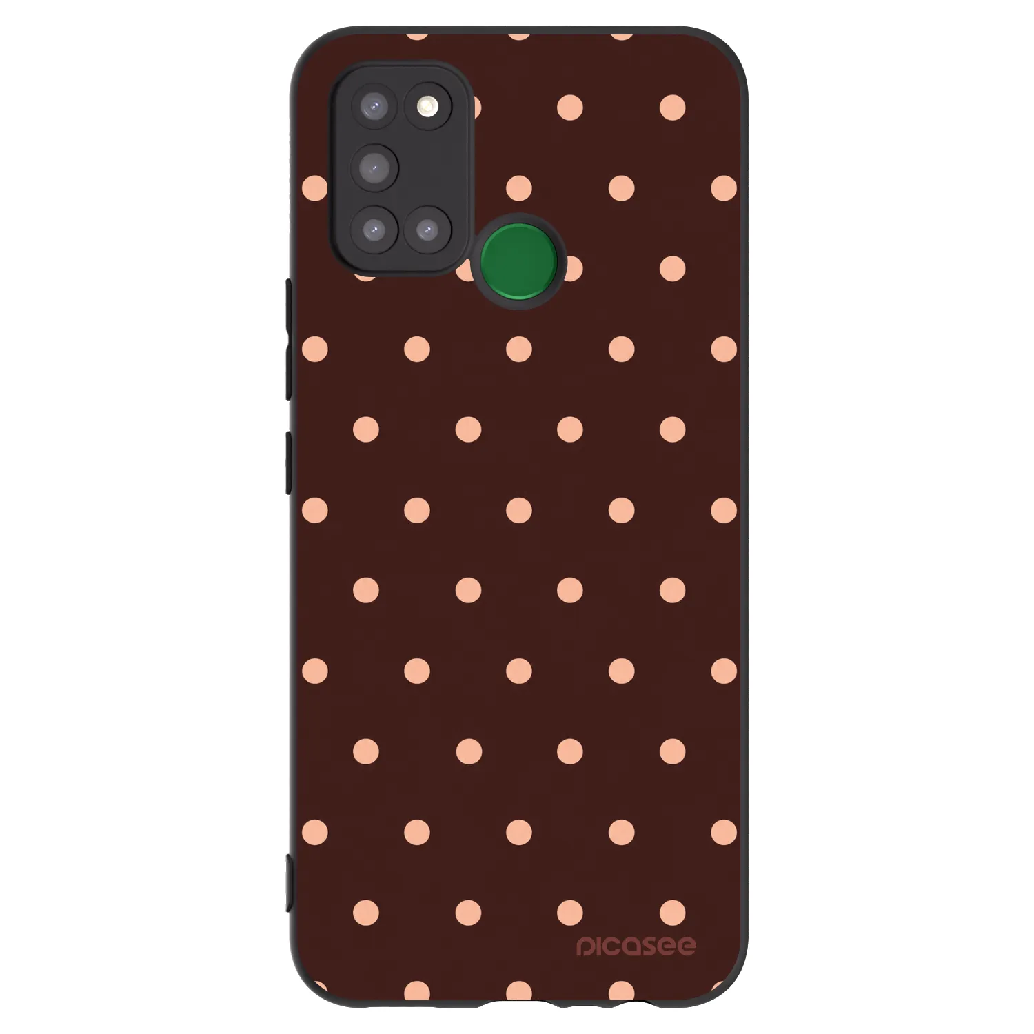 Picasee silikonski črni ovitek za Realme 7i - Peach Dots & Chocolate