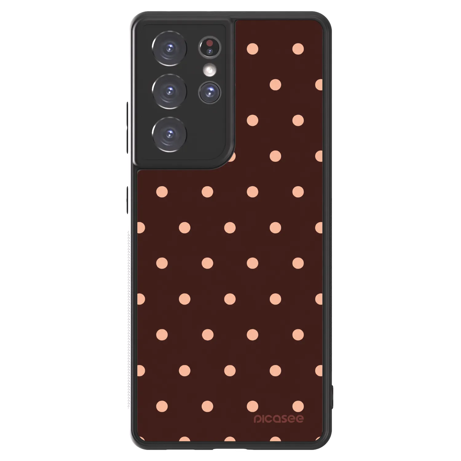 Picasee ULTIMATE CASE za Samsung Galaxy S21 Ultra 5G G998B - Peach Dots & Chocolate