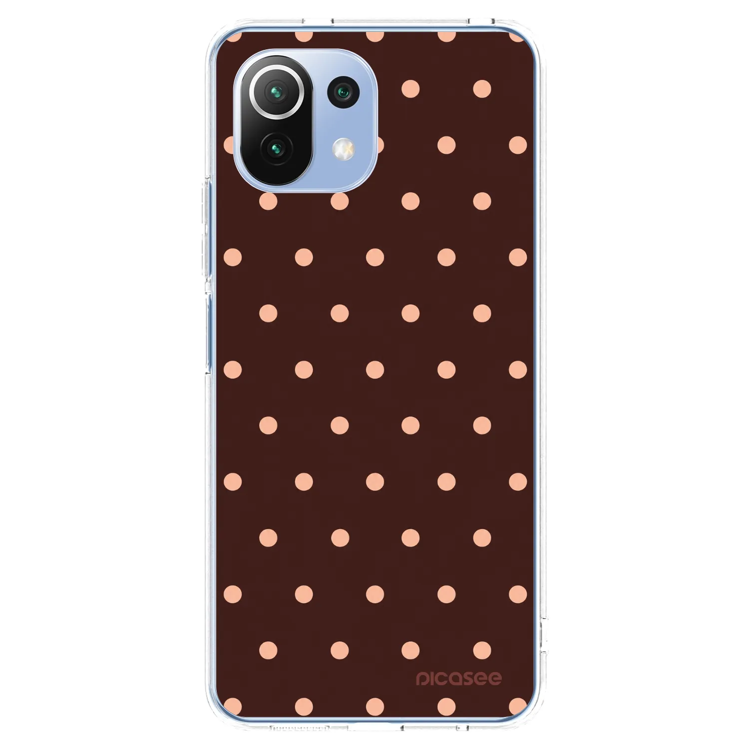 Picasee silikonski prozorni ovitek za Xiaomi Mi 11 Lite - Peach Dots & Chocolate