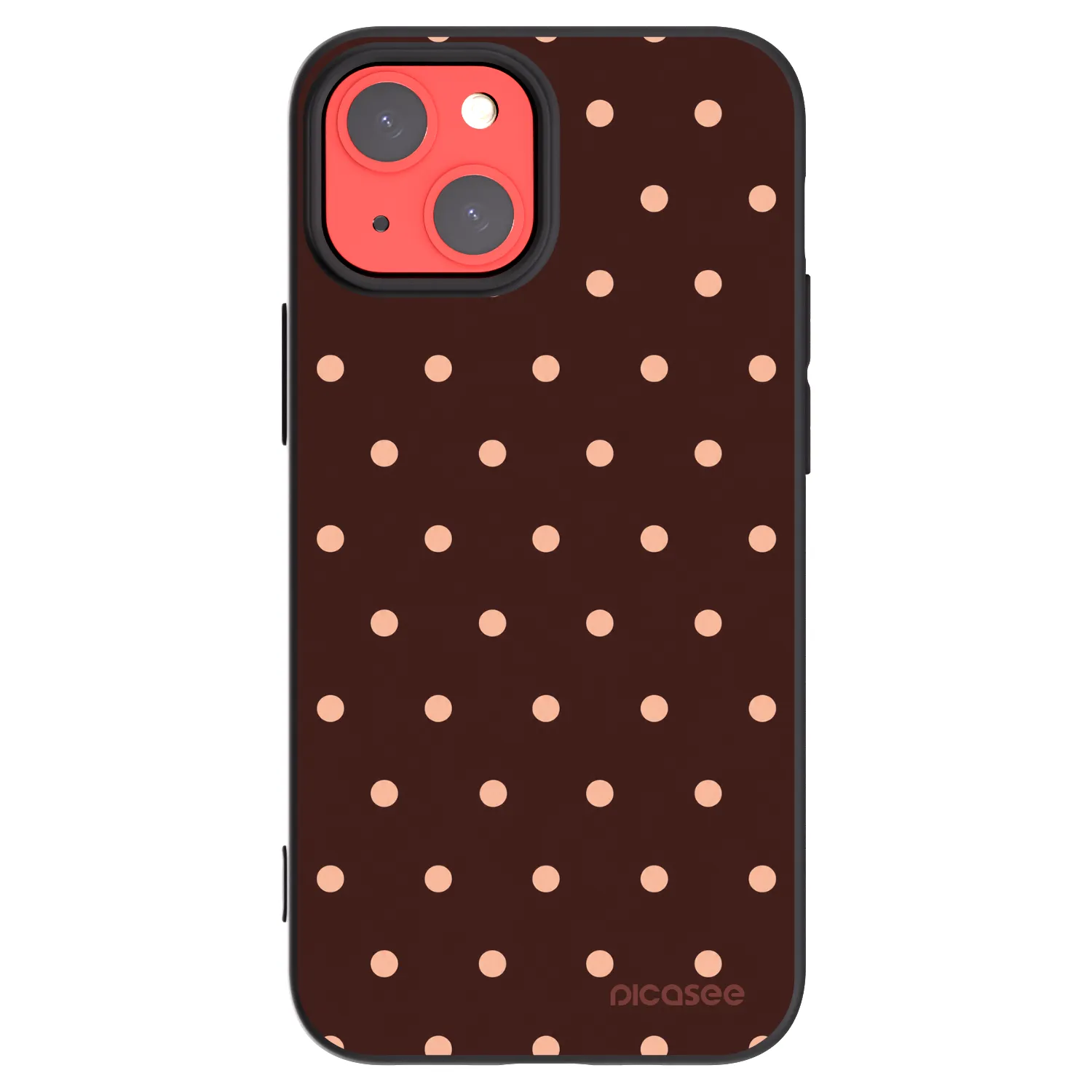 Picasee silikonski črni ovitek za Apple iPhone 13 mini - Peach Dots & Chocolate