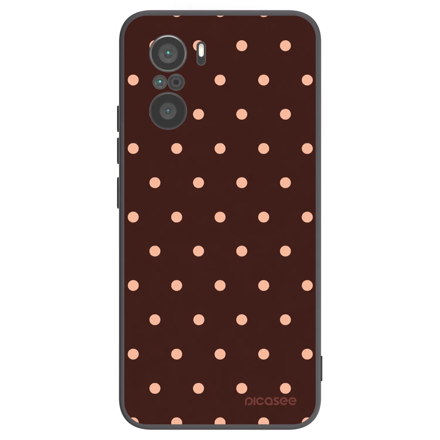 Picasee silikonski črni ovitek za Xiaomi Poco F3 - Peach Dots & Chocolate