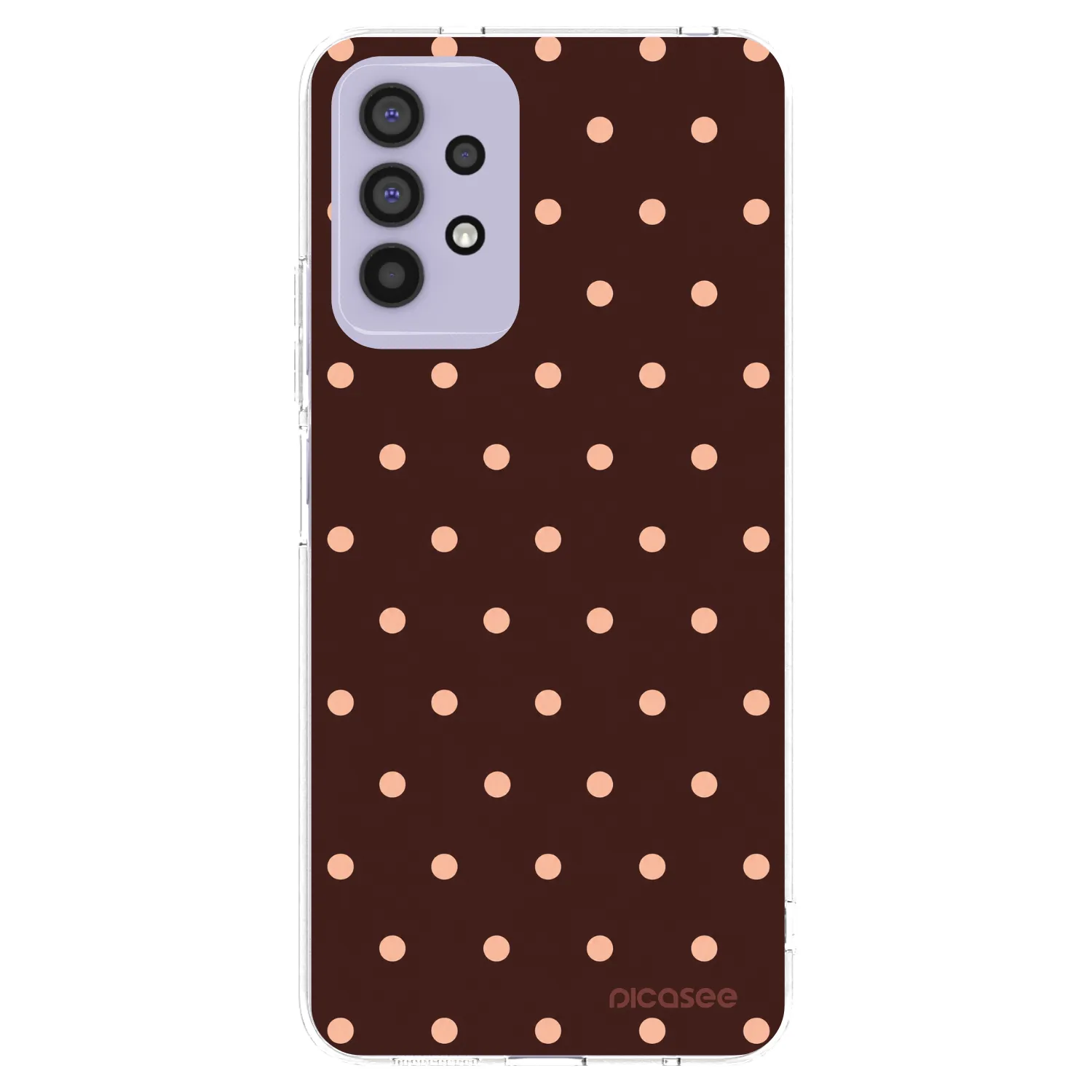 Picasee silikonski prozorni ovitek za Samsung Galaxy A32 4G SM-A325F - Peach Dots & Chocolate
