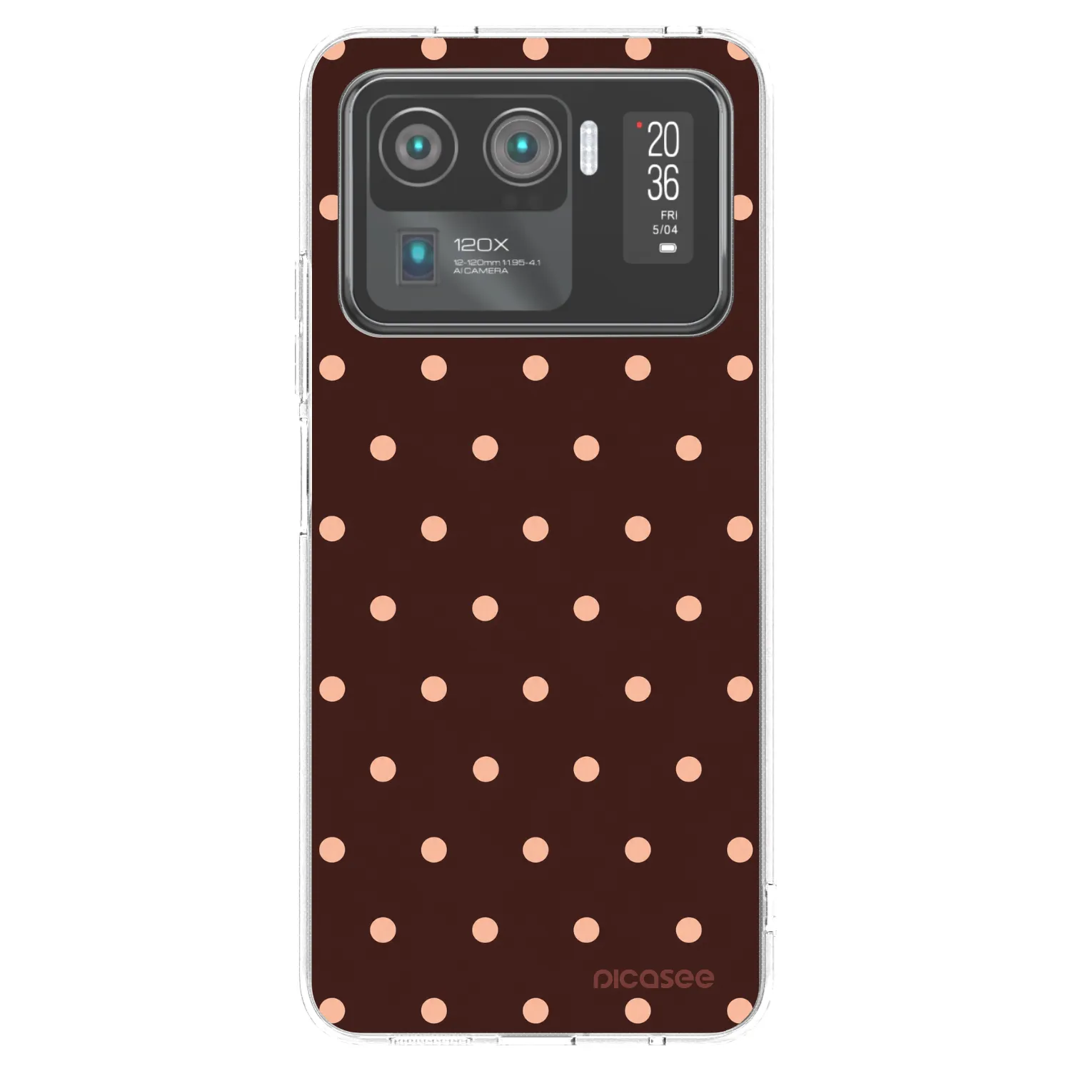 Picasee silikonski prozorni ovitek za Xiaomi Mi 11 Ultra - Peach Dots & Chocolate