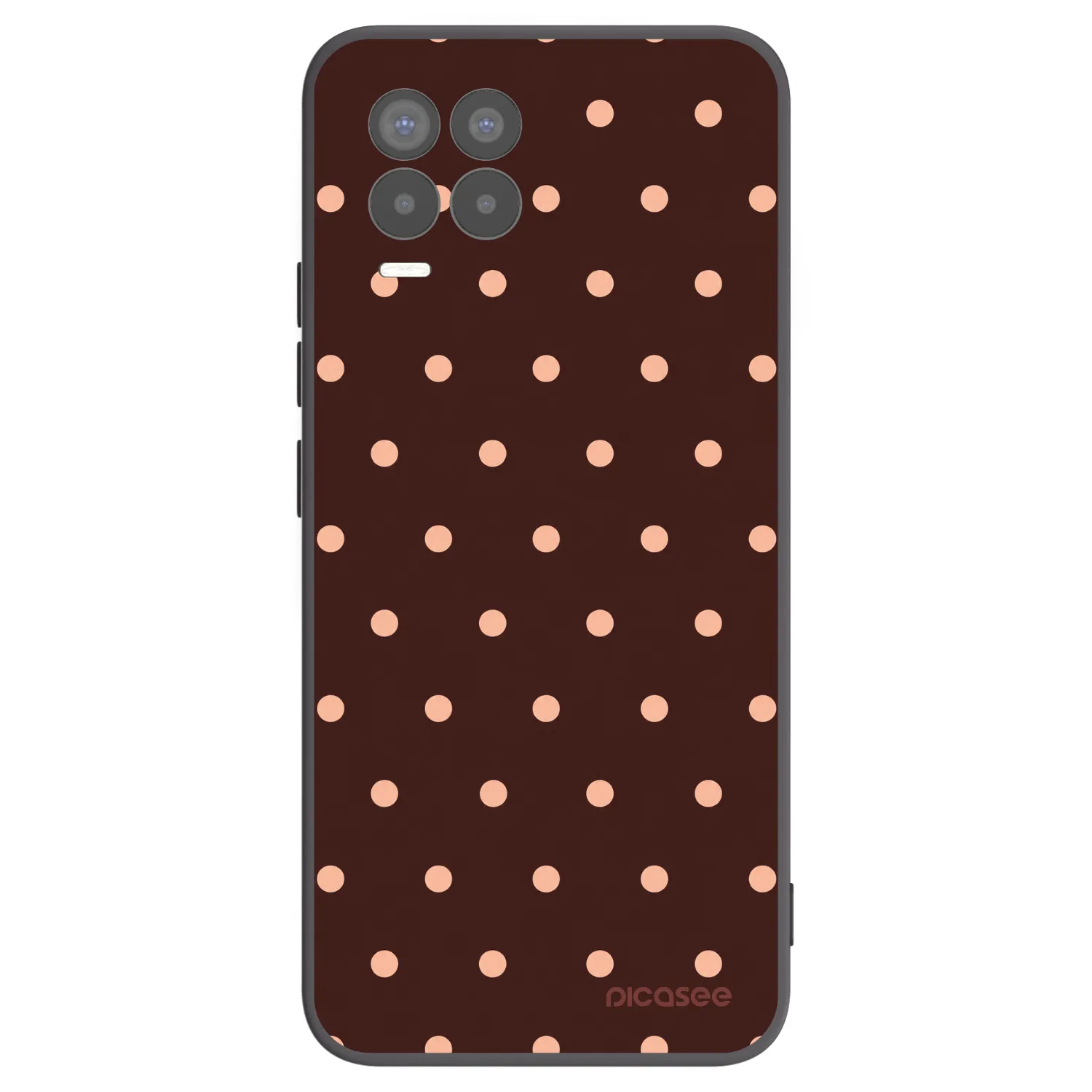 Picasee silikonski črni ovitek za Realme 8 4G - Peach Dots & Chocolate