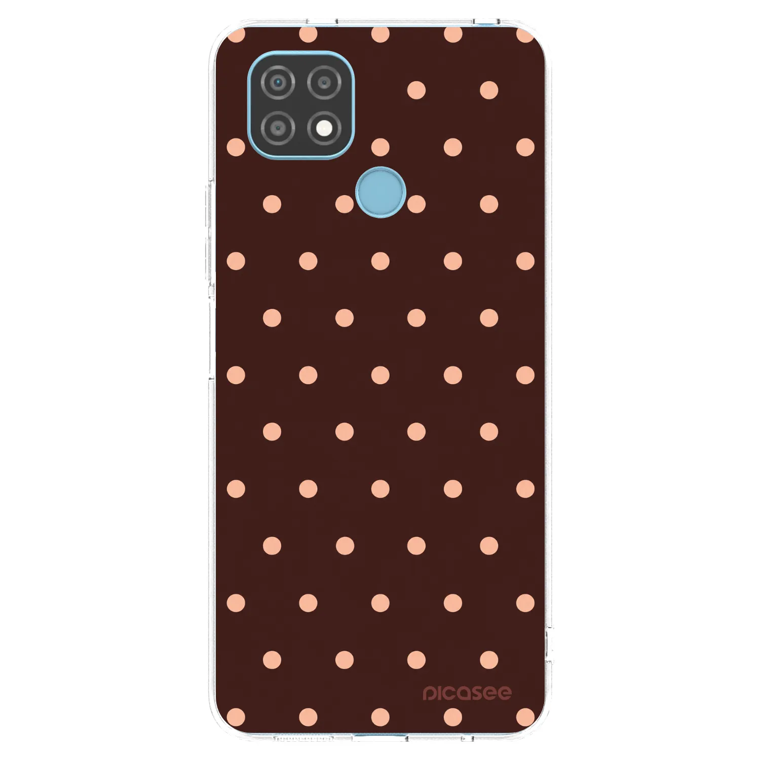 Picasee silikonski prozorni ovitek za Realme C21 - Peach Dots & Chocolate