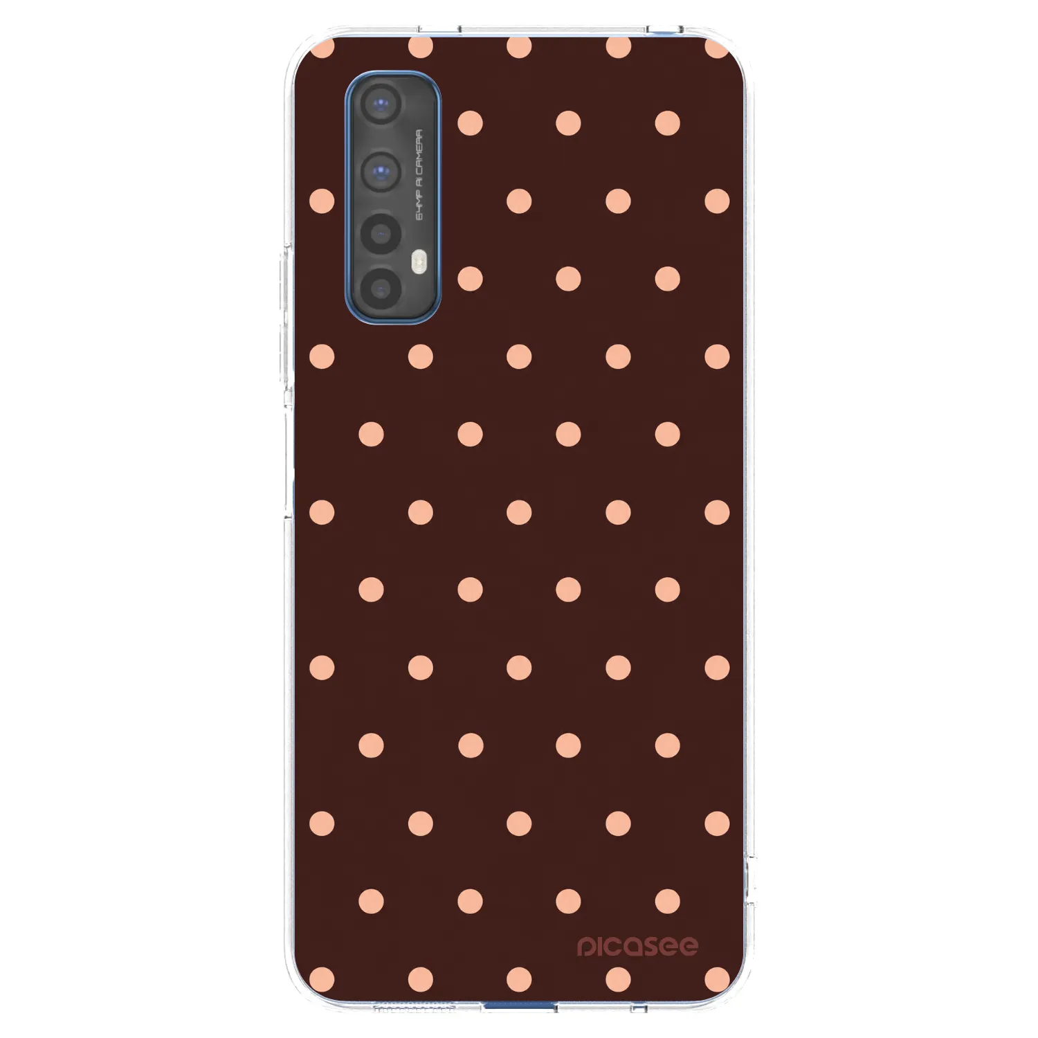 Picasee silikonski prozorni ovitek za Realme 7 - Peach Dots & Chocolate