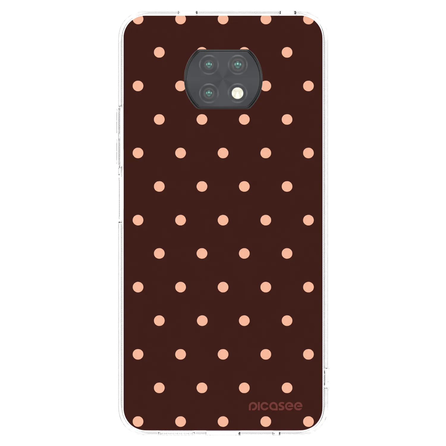 Picasee silikonski prozorni ovitek za Xiaomi Redmi Note 9T - Peach Dots & Chocolate