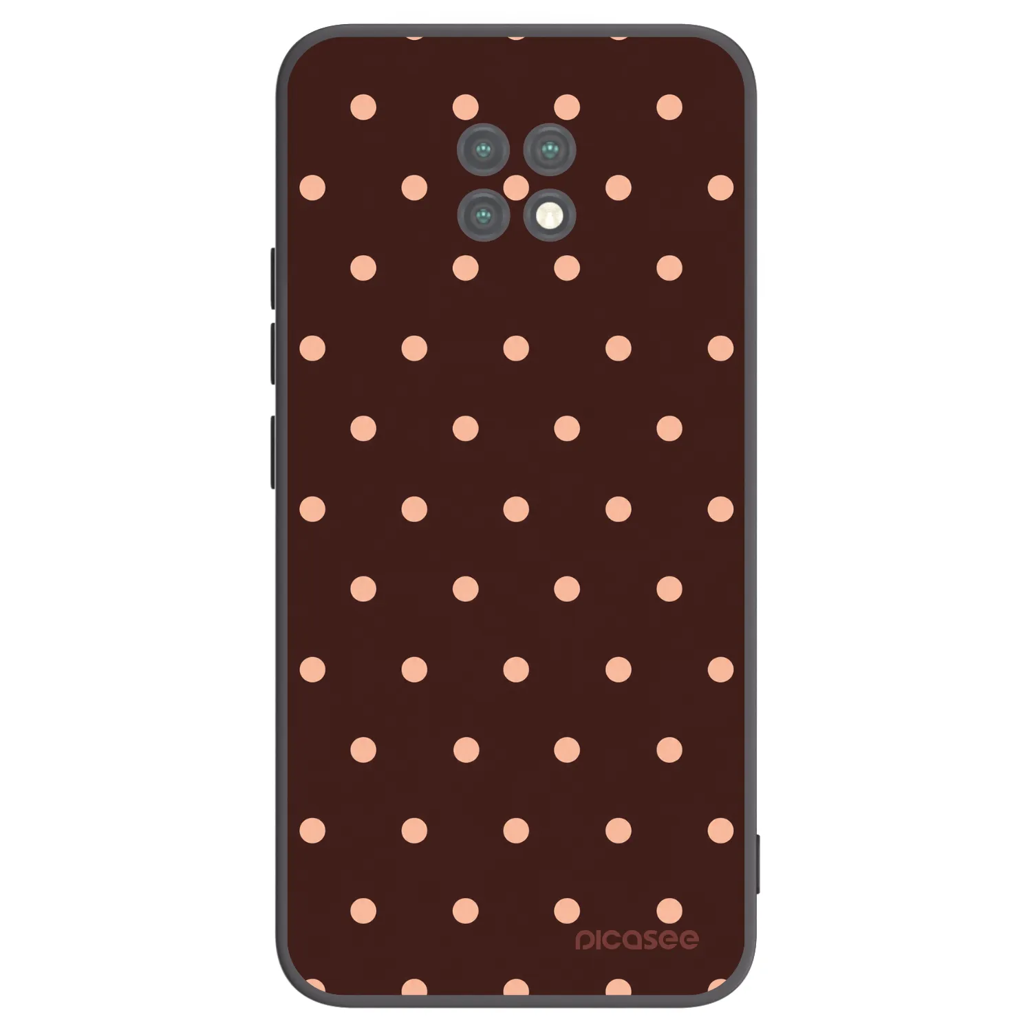 Picasee silikonski črni ovitek za Xiaomi Redmi Note 9T - Peach Dots & Chocolate