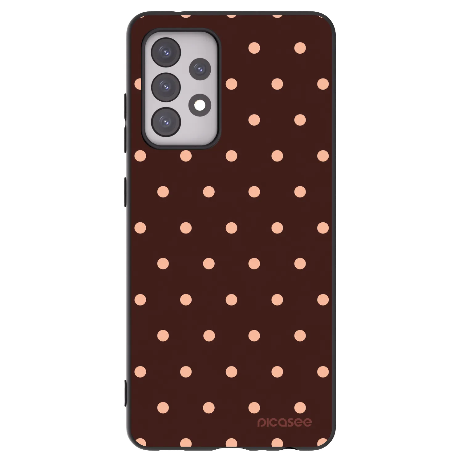Picasee silikonski črni ovitek za Samsung Galaxy A52s 5G A528B - Peach Dots & Chocolate