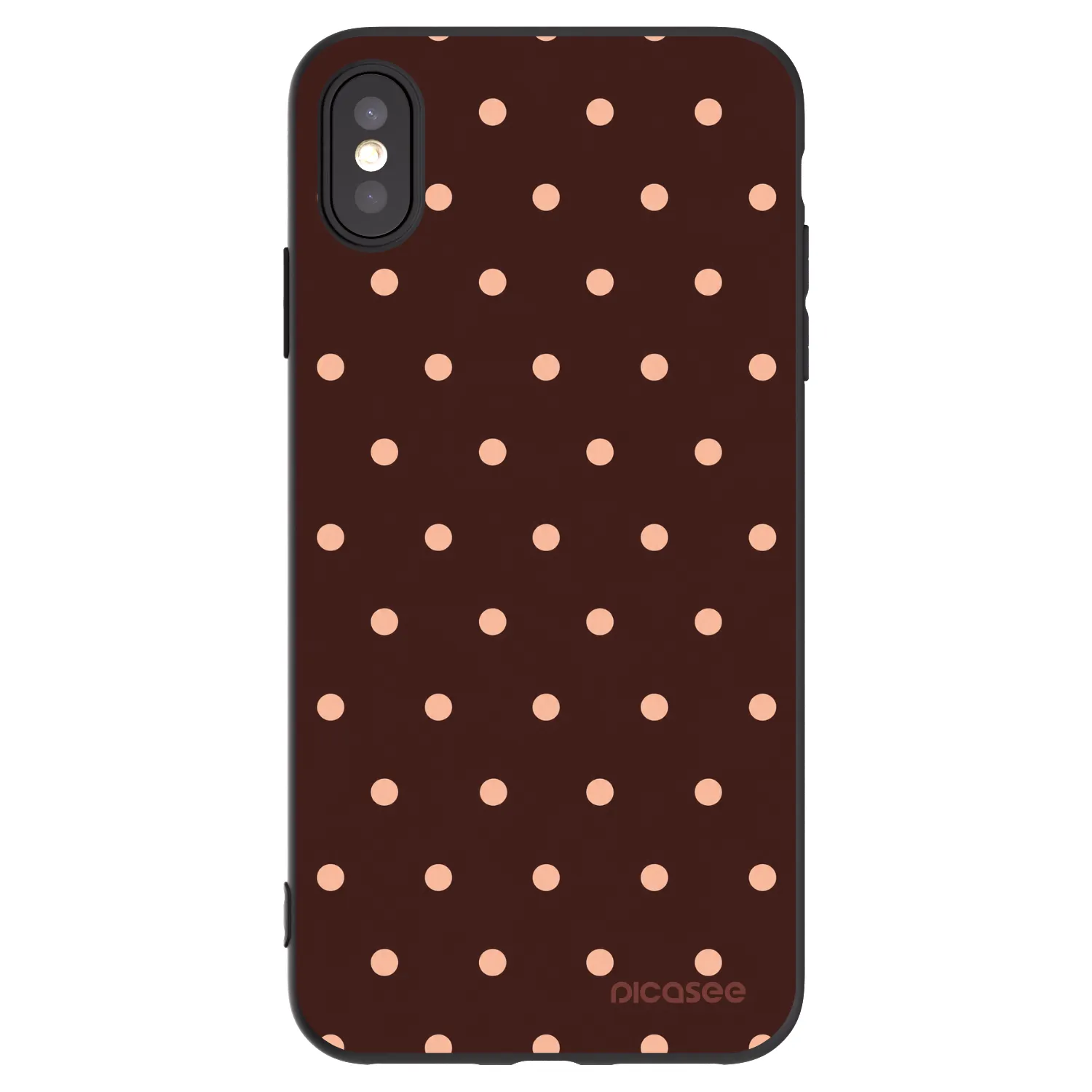 Picasee silikonski črni ovitek za Apple iPhone XS Max - Peach Dots & Chocolate