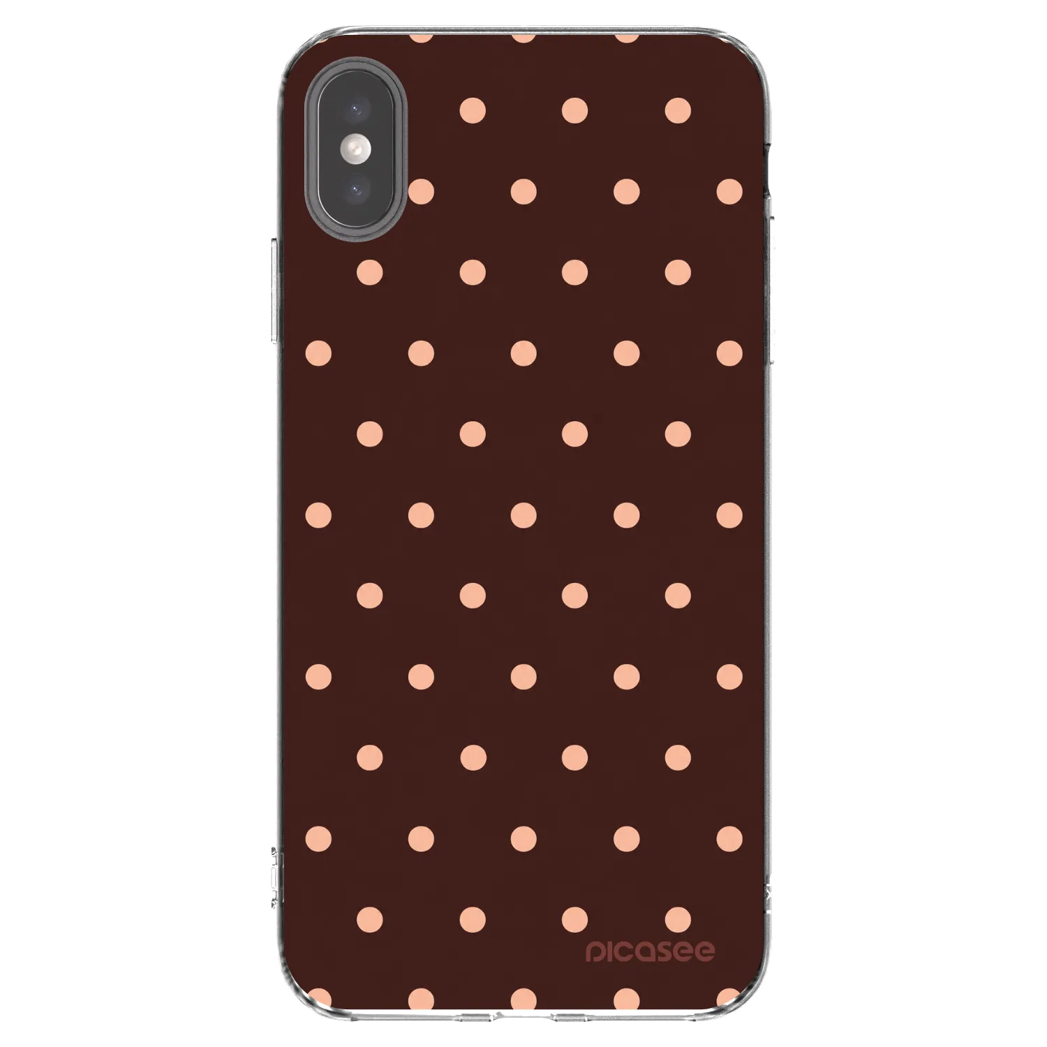 Picasee silikonski prozorni ovitek za Apple iPhone XS Max - Peach Dots & Chocolate