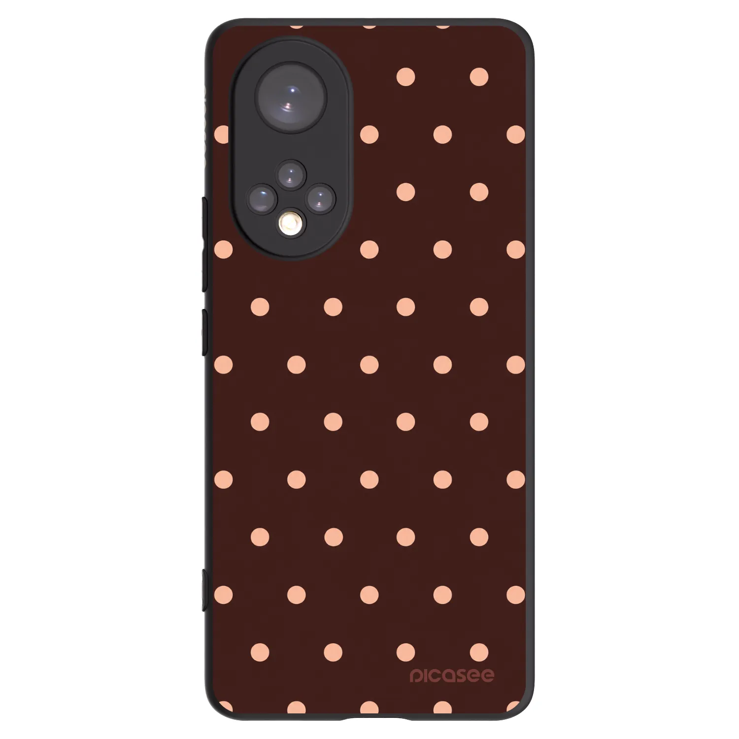 Picasee silikonski črni ovitek za Honor 50 5G - Peach Dots & Chocolate