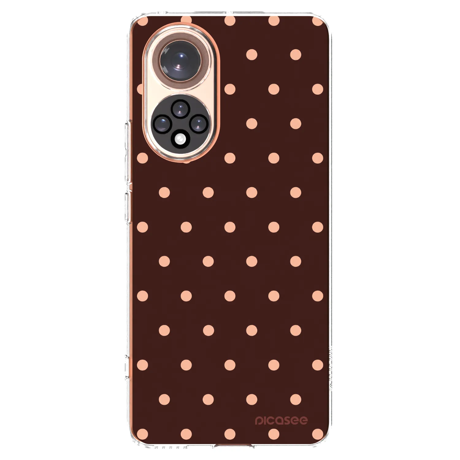 Picasee silikonski prozorni ovitek za Huawei Nova 9 - Peach Dots & Chocolate