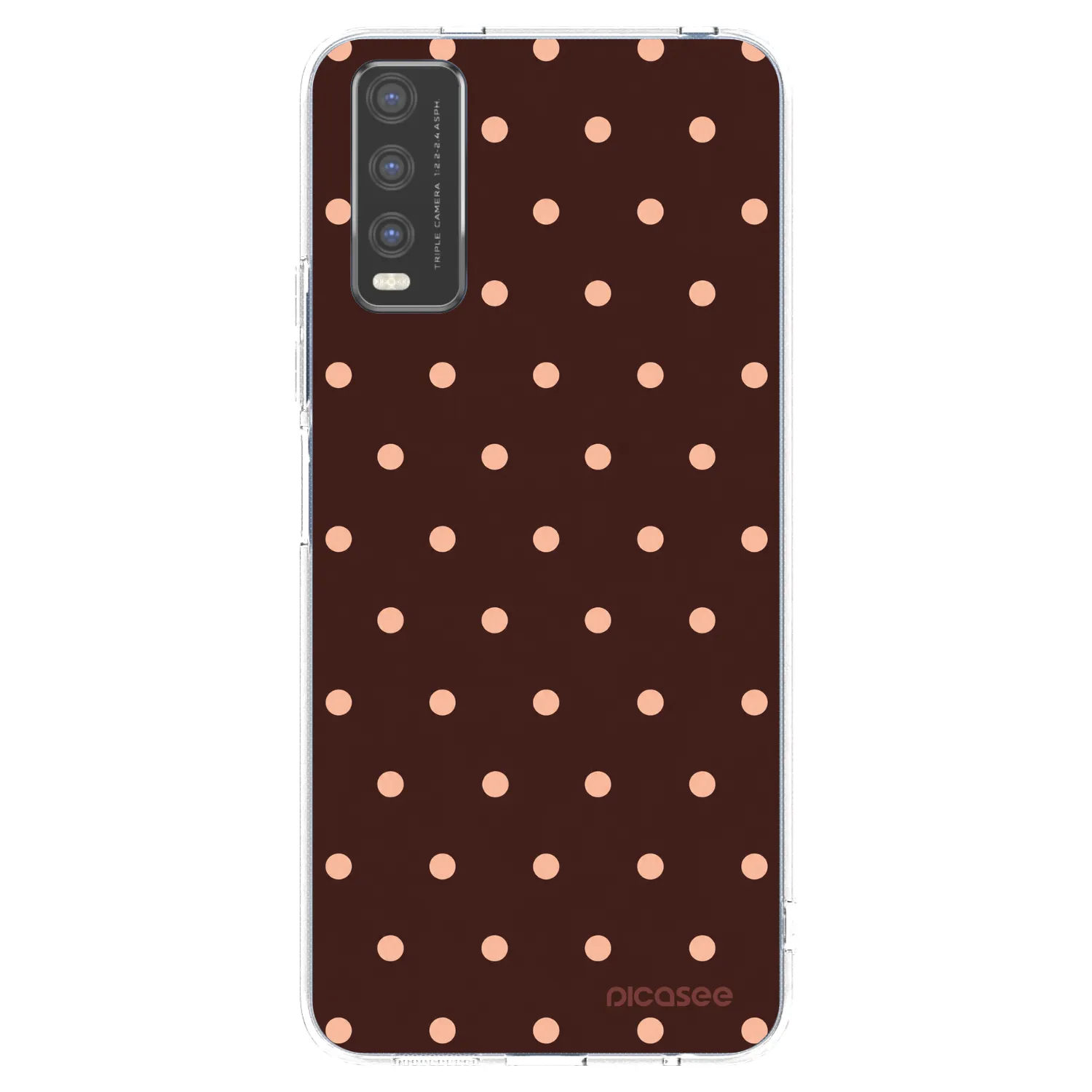 Picasee silikonski prozorni ovitek za Vivo Y20s - Peach Dots & Chocolate