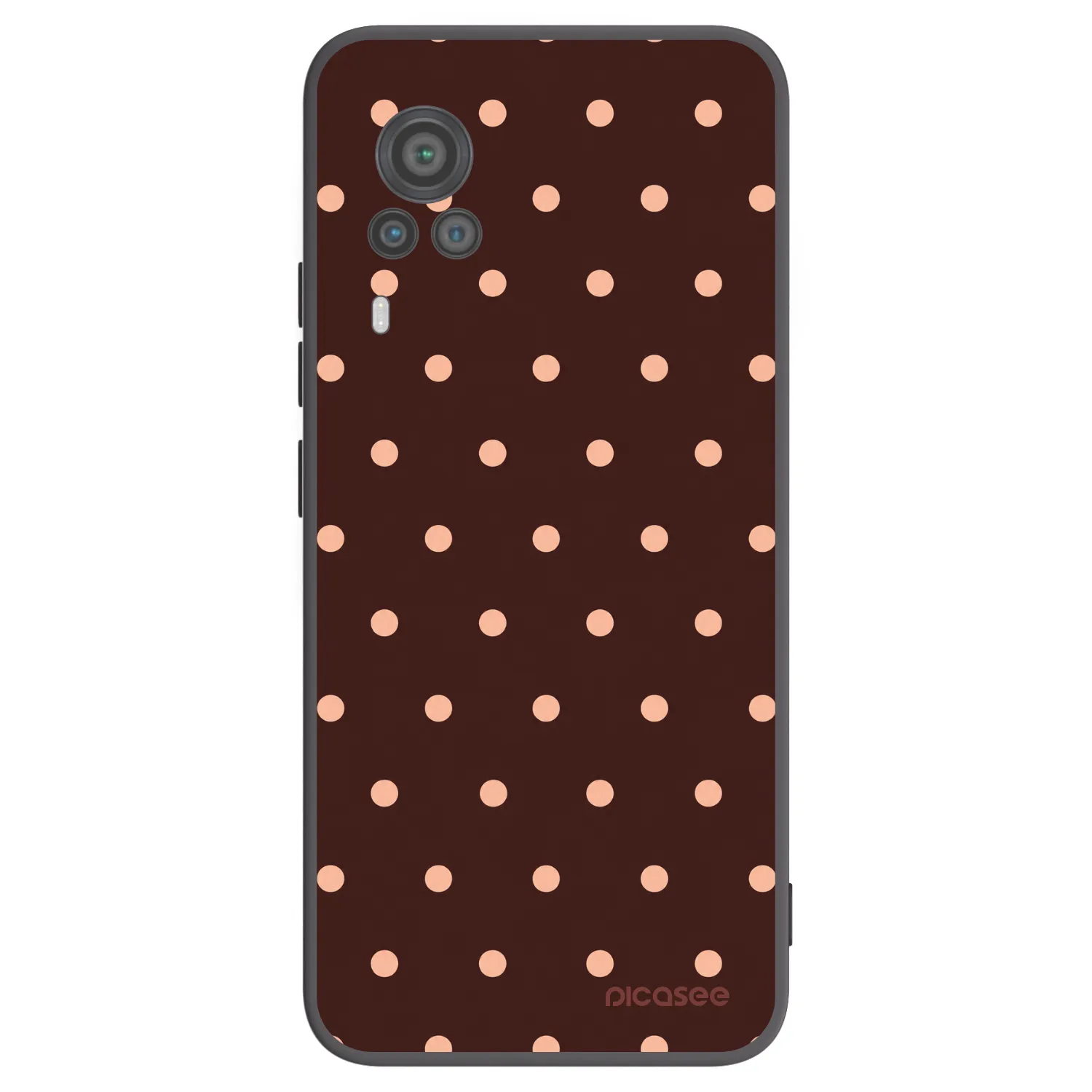 Picasee silikonski črni ovitek za Vivo X60 Pro 5G - Peach Dots & Chocolate