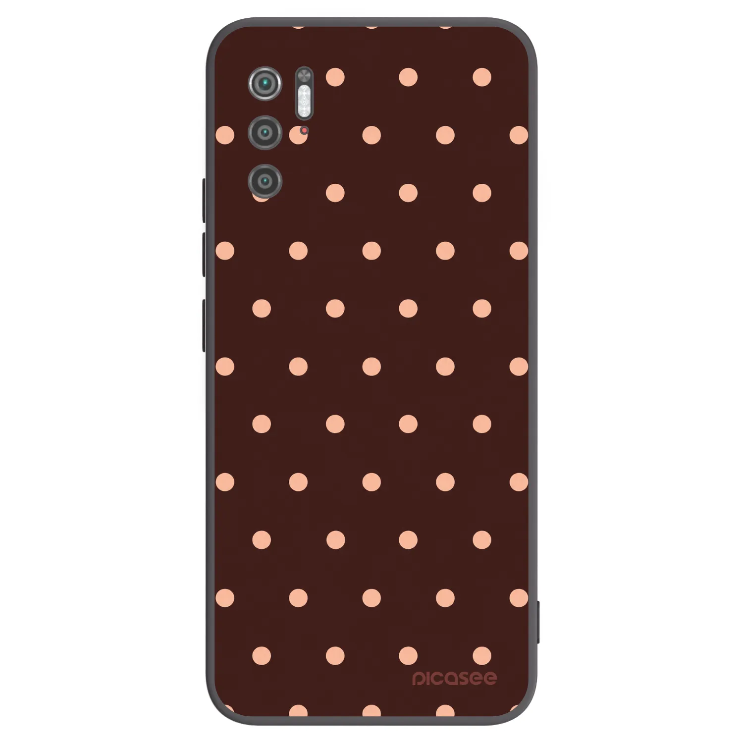 Picasee silikonski črni ovitek za Xiaomi Poco M3 Pro 5G - Peach Dots & Chocolate