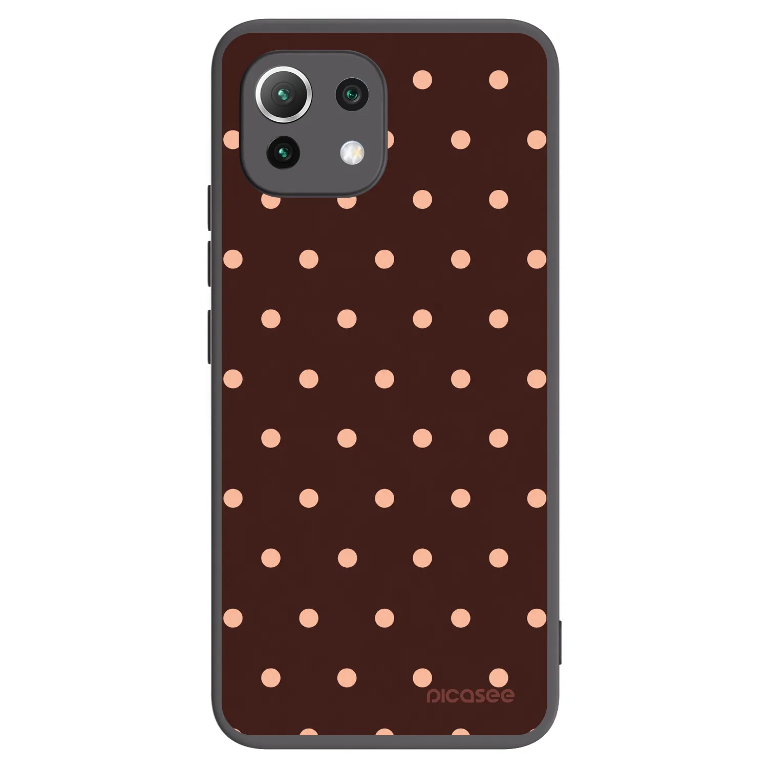 Picasee silikonski črni ovitek za Xiaomi 11 Lite 5G NE - Peach Dots & Chocolate