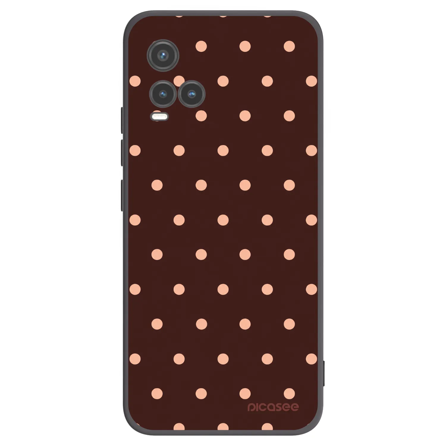 Picasee silikonski črni ovitek za Vivo Y33s - Peach Dots & Chocolate