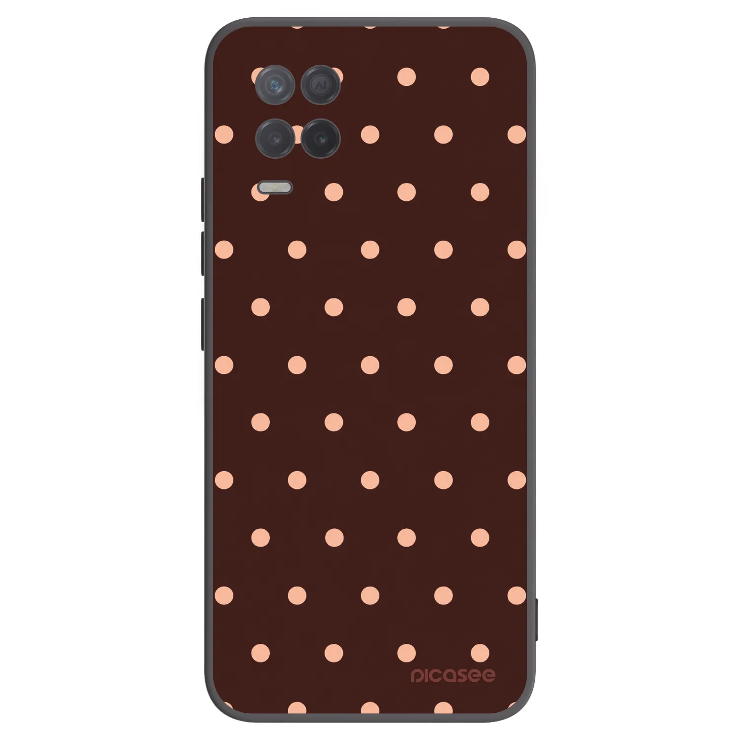 Picasee silikonski črni ovitek za Realme 8 5G - Peach Dots & Chocolate