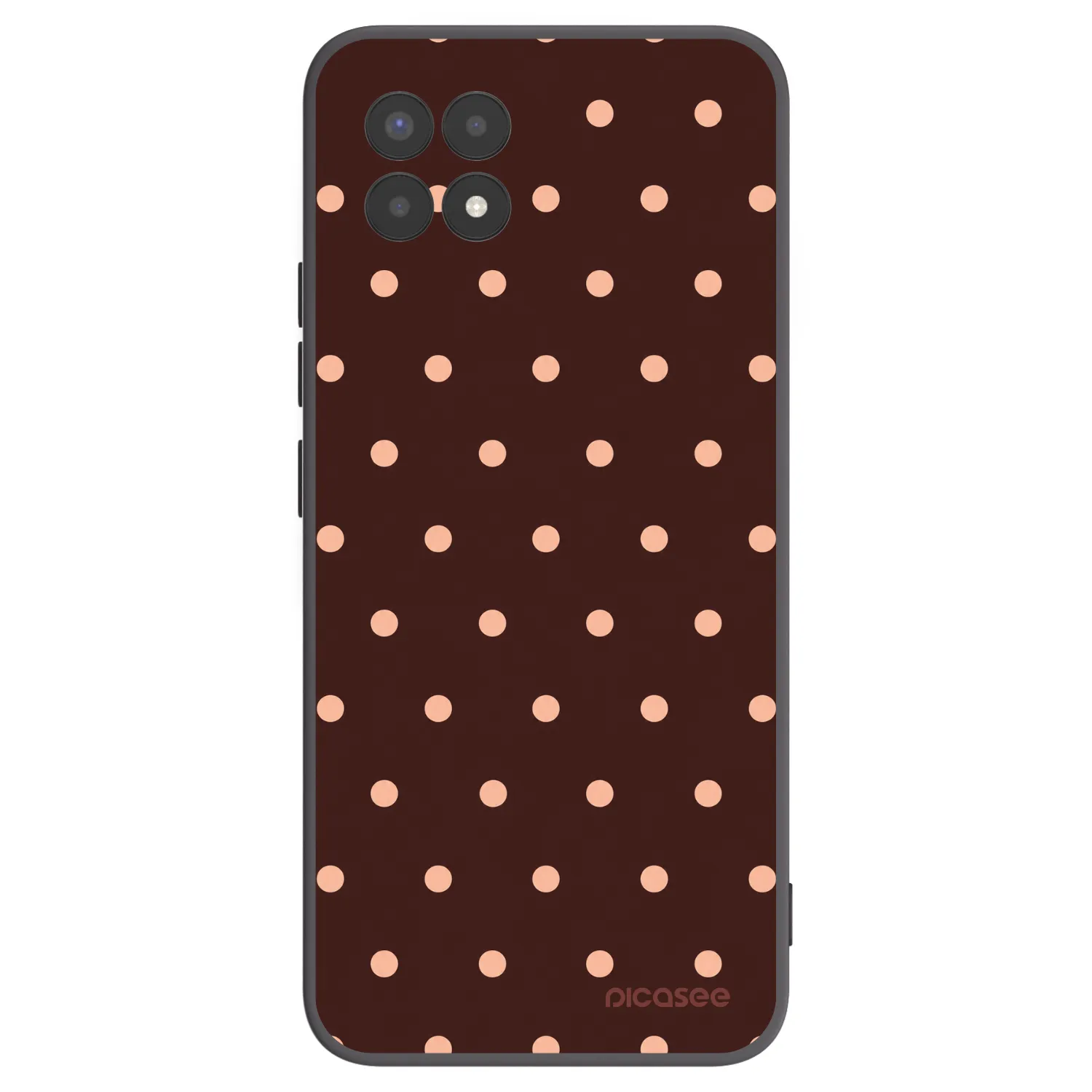 Picasee silikonski črni ovitek za Realme 8i - Peach Dots & Chocolate