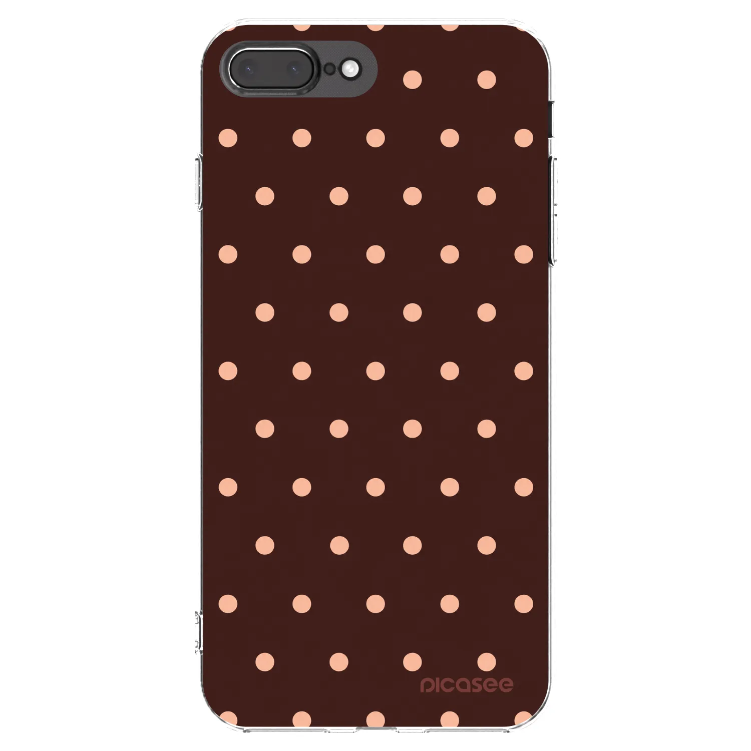 Picasee silikonski prozorni ovitek za Apple iPhone 7 Plus - Peach Dots & Chocolate