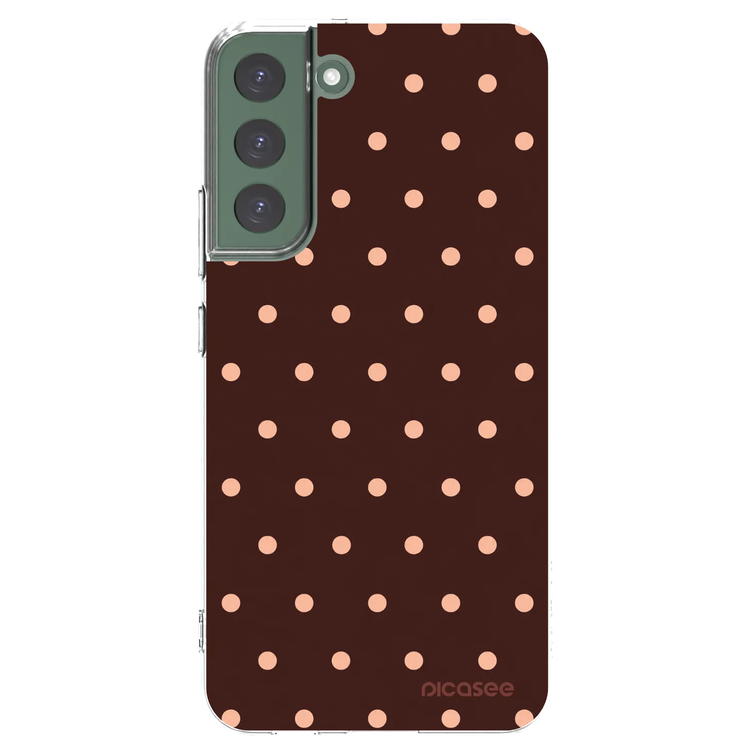 Picasee silikonski prozorni ovitek za Samsung Galaxy S22+ 5G - Peach Dots & Chocolate
