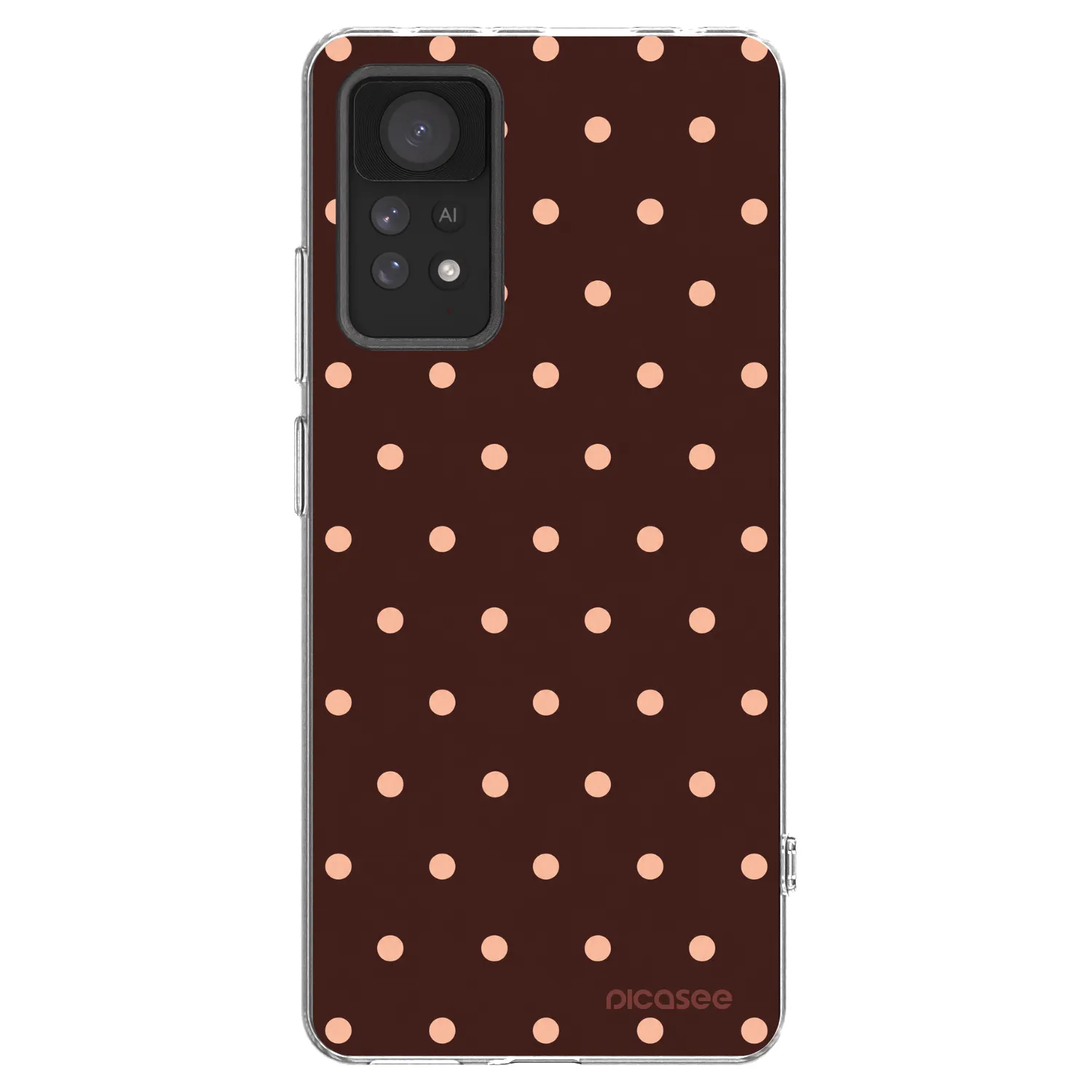 Picasee silikonski prozorni ovitek za Xiaomi Redmi Note 11 Pro - Peach Dots & Chocolate