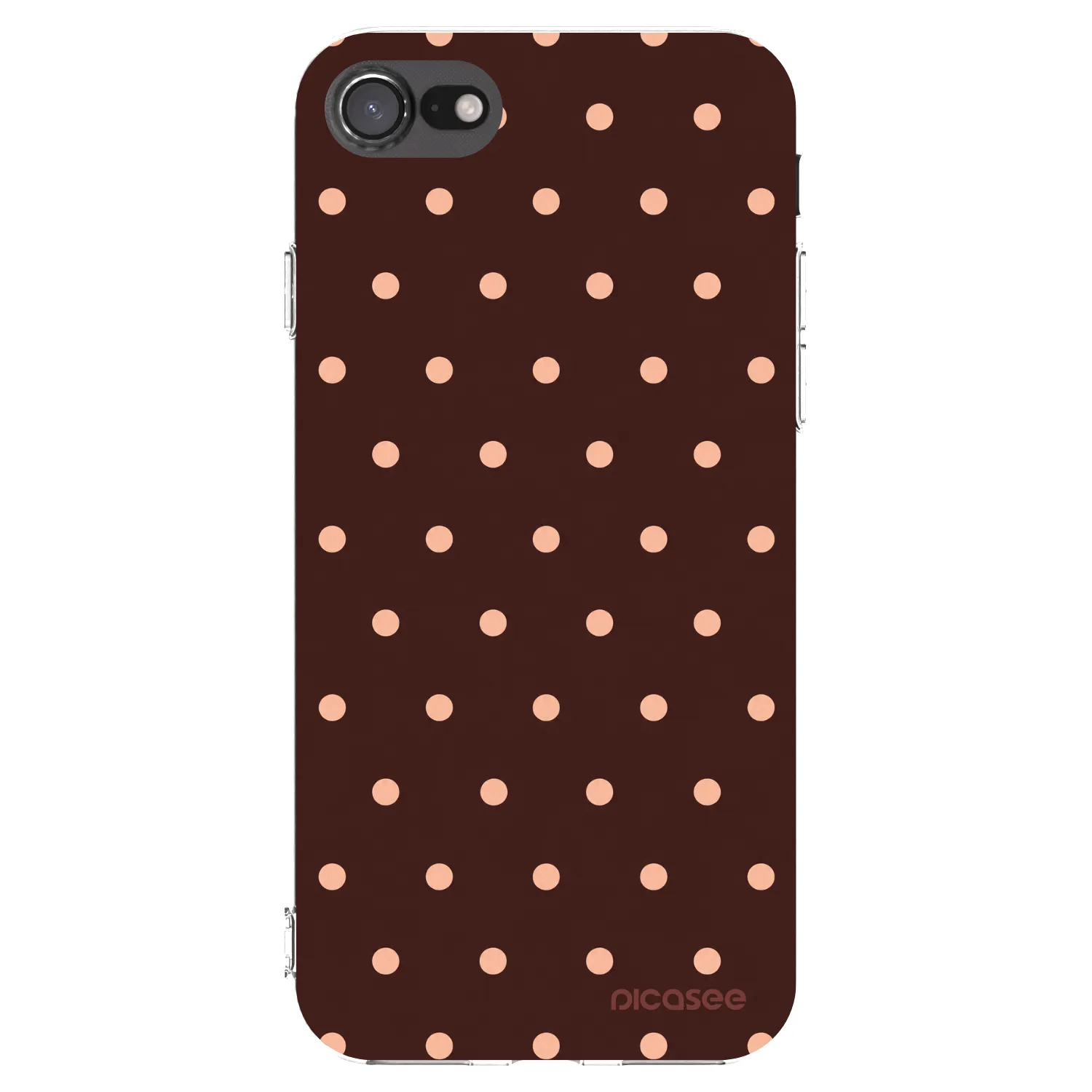 Picasee silikonski prozorni ovitek za Apple iPhone SE 2022 - Peach Dots & Chocolate