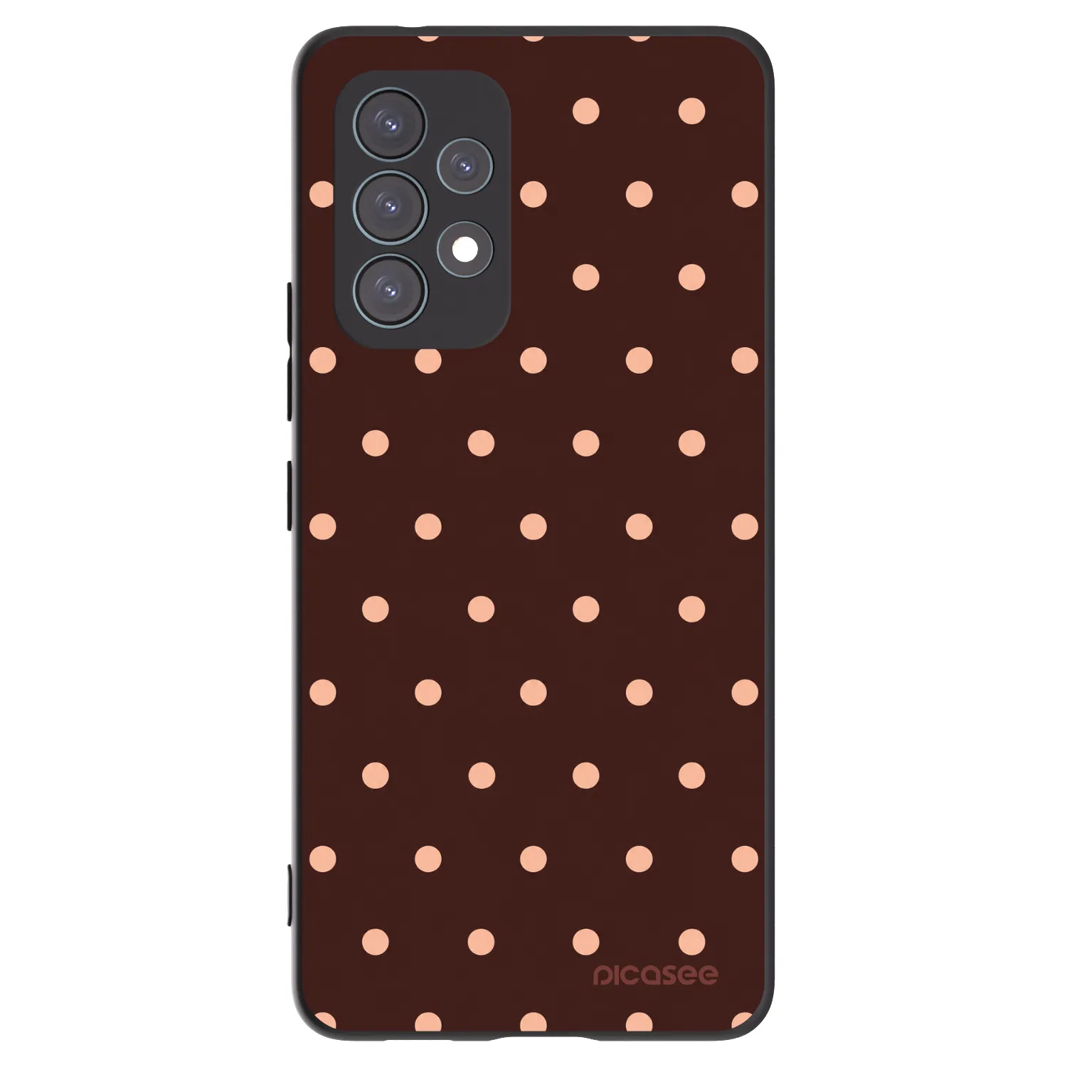 Picasee silikonski črni ovitek za Samsung Galaxy A53 5G A536 - Peach Dots & Chocolate