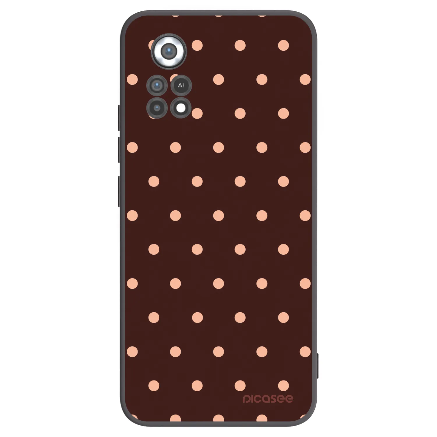 Picasee silikonski črni ovitek za Xiaomi Poco X4 Pro 5G - Peach Dots & Chocolate