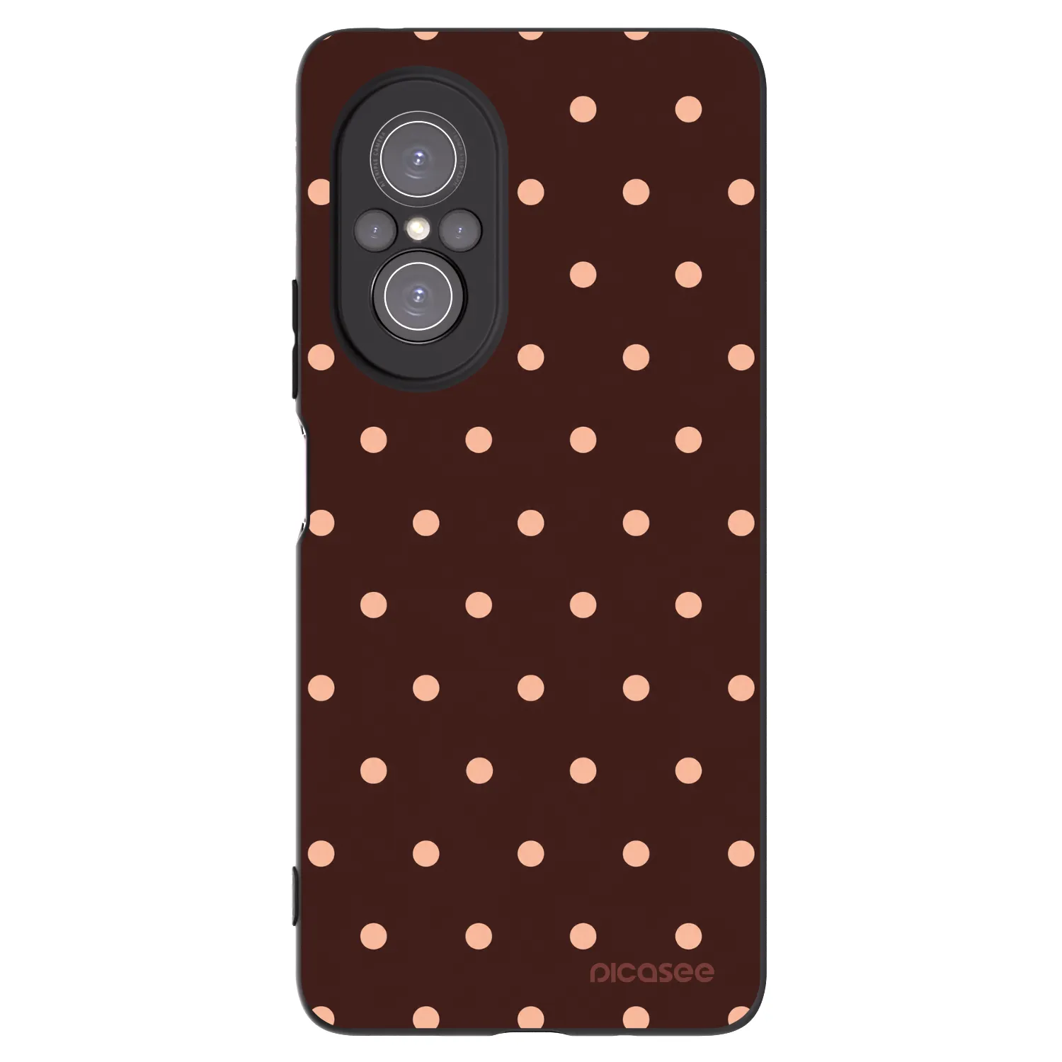 Picasee silikonski črni ovitek za Huawei Nova 9 SE - Peach Dots & Chocolate