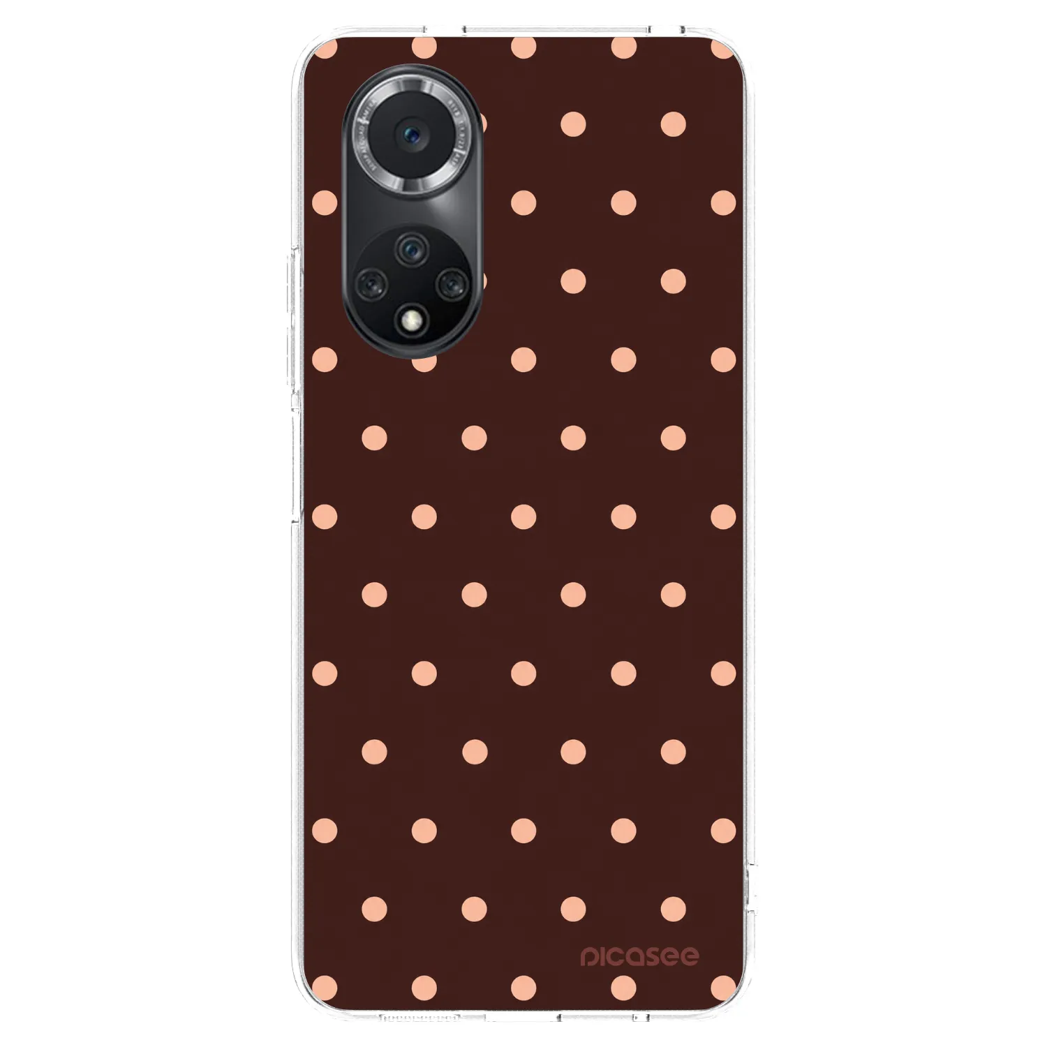 Picasee silikonski prozorni ovitek za Huawei Nova 9 SE - Peach Dots & Chocolate
