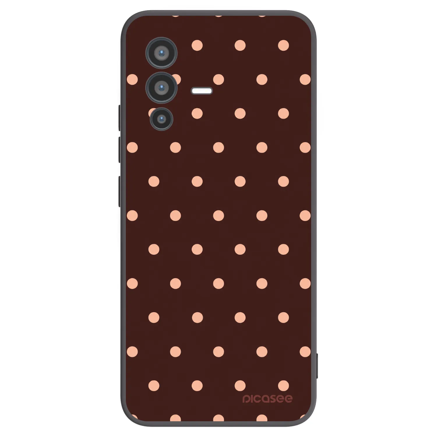 Picasee silikonski črni ovitek za Vivo V23 5G - Peach Dots & Chocolate